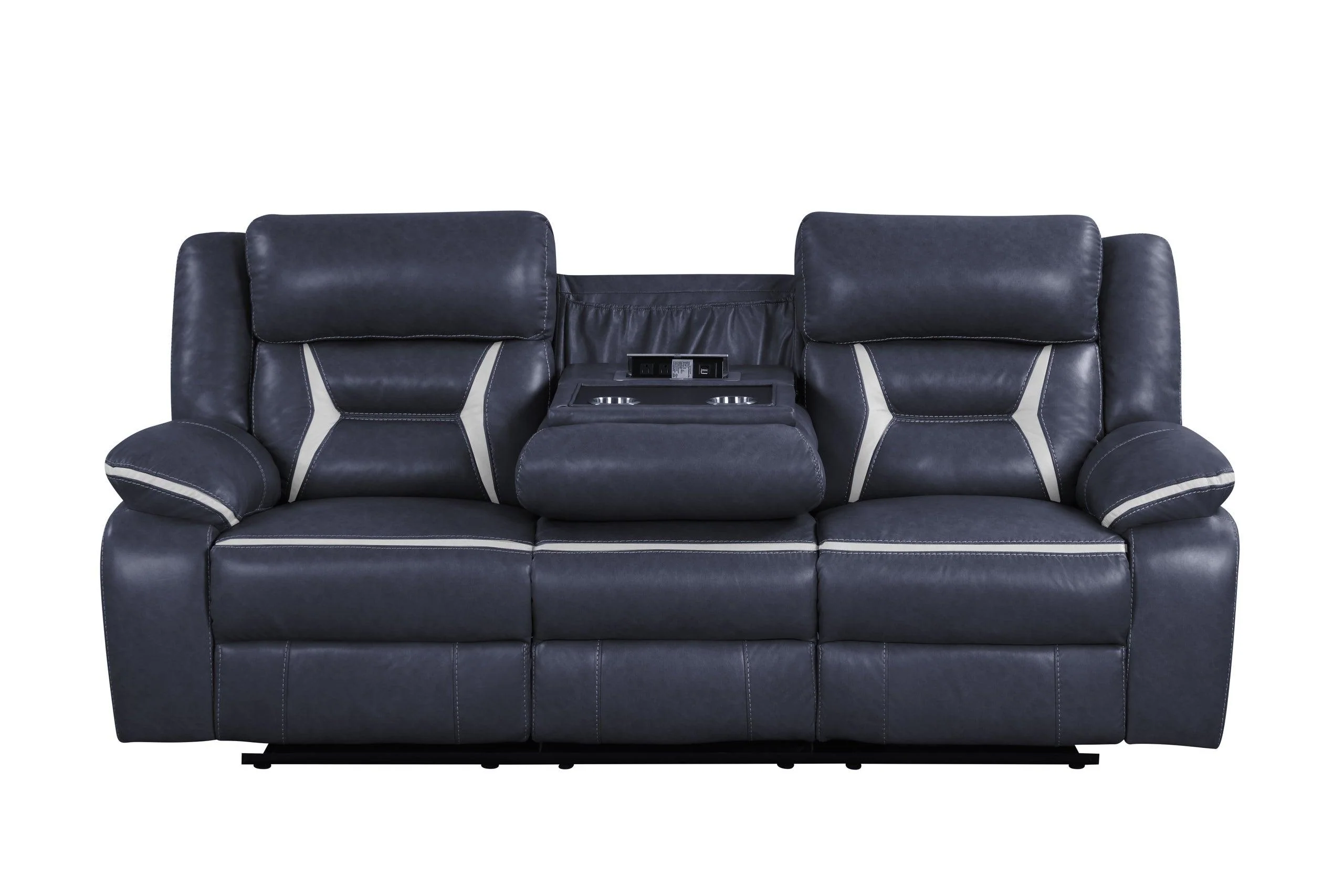 Luka Blue Oversized 3-Piece Reclining Set - Image 2