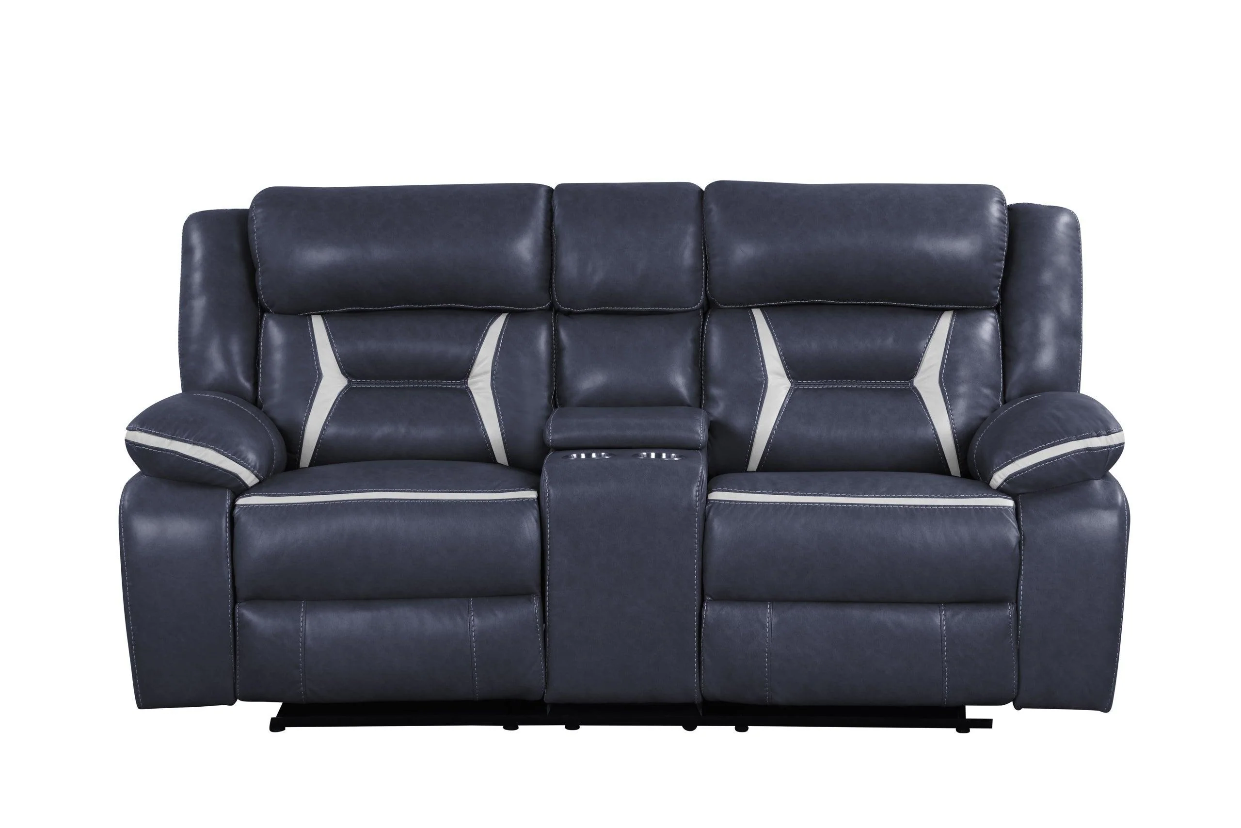 Luka Blue Oversized 3-Piece Reclining Set - Image 3