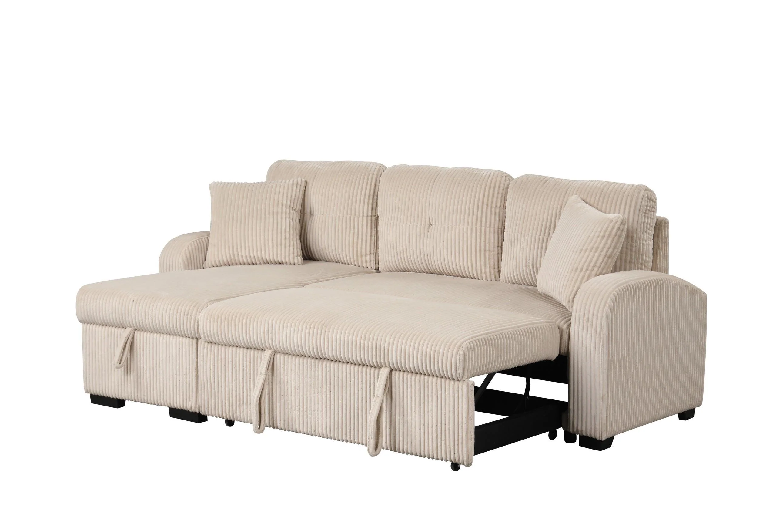 Silvia Beige Reversible Sectional w Pull-Out Bed - Image 3