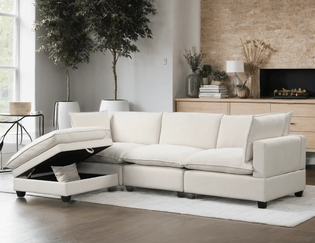 Cloud Sand Linen Modular Sectional - Image 2