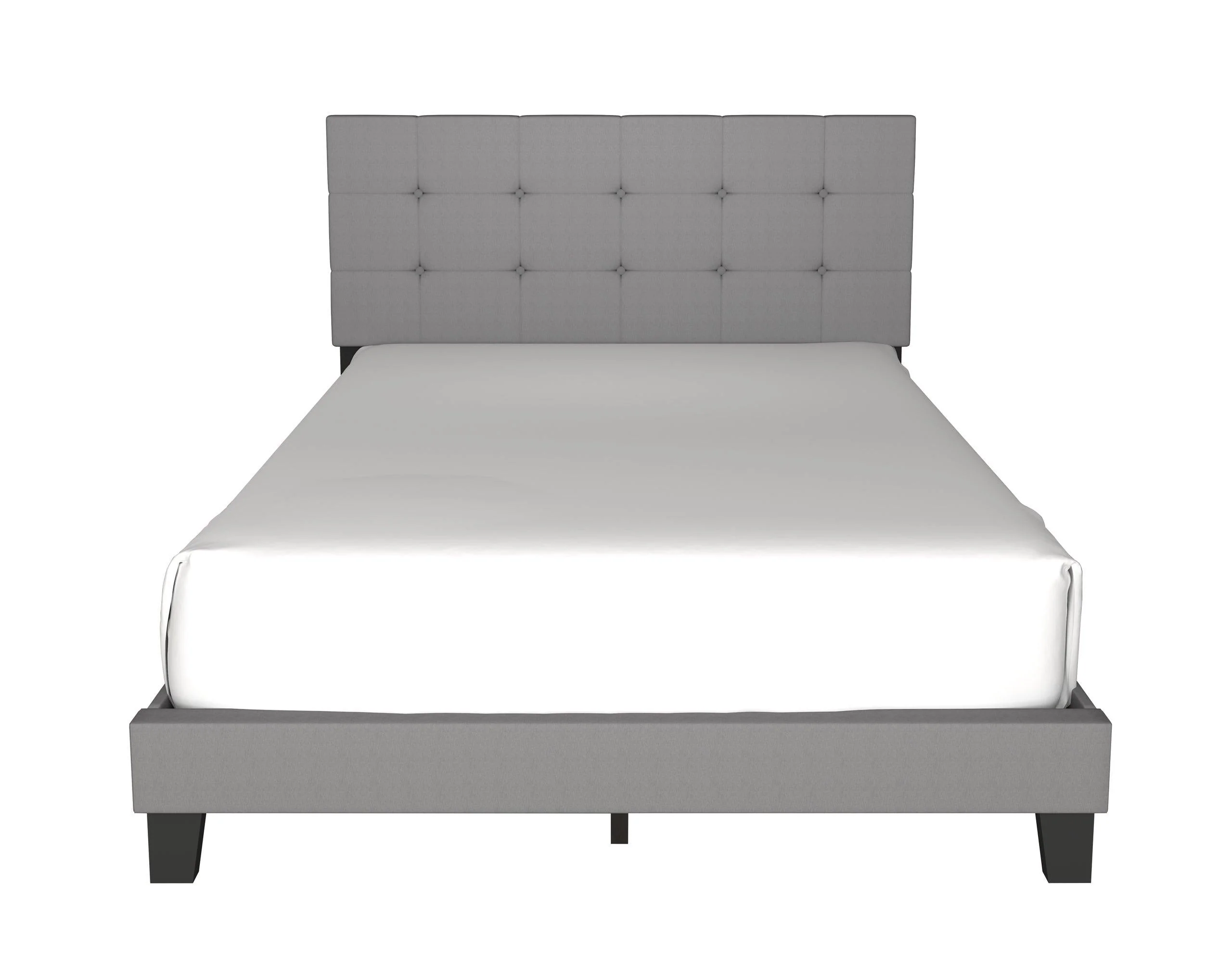 Nini Gray Upholstered Platform Queen Bed - Image 3