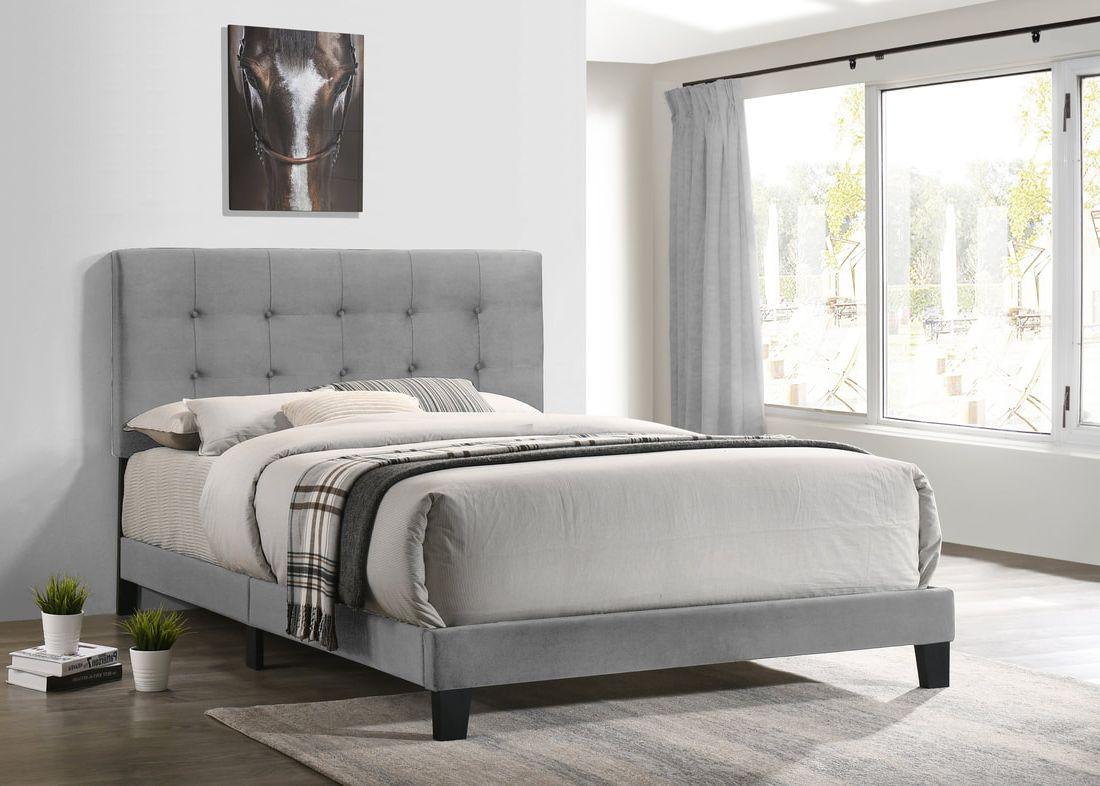 Nini Gray Upholstered Platform King Bed - Image 2