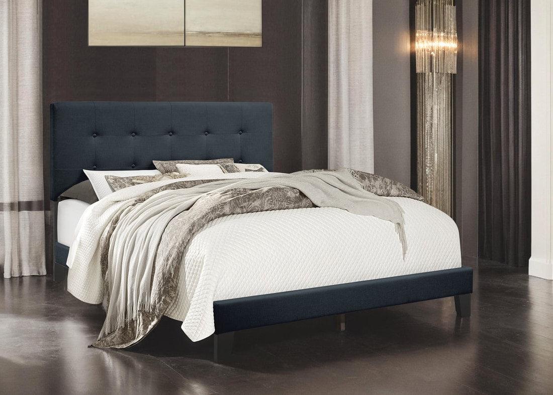 Nini Charcoal Upholstered Platform Twin Bed - Image 2