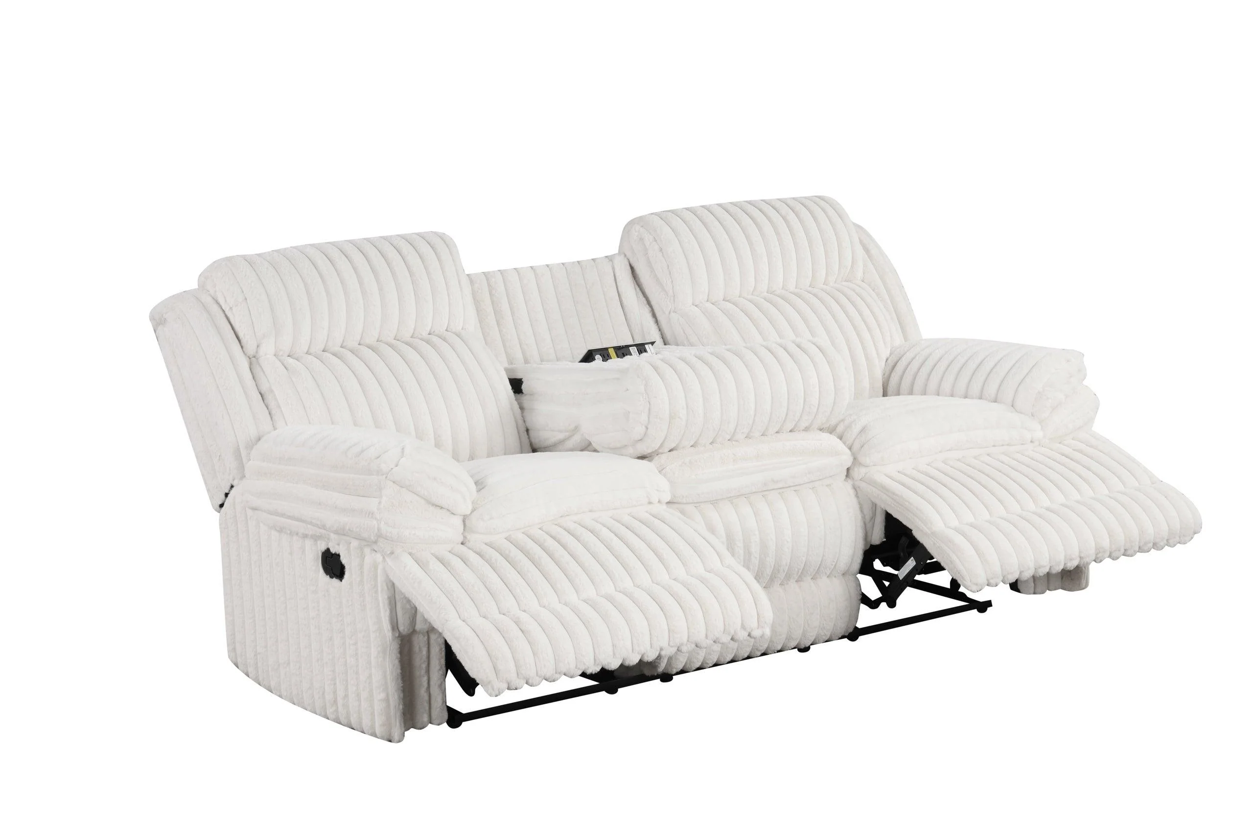 Heaven White 3-Piece Reclining Set - Image 3