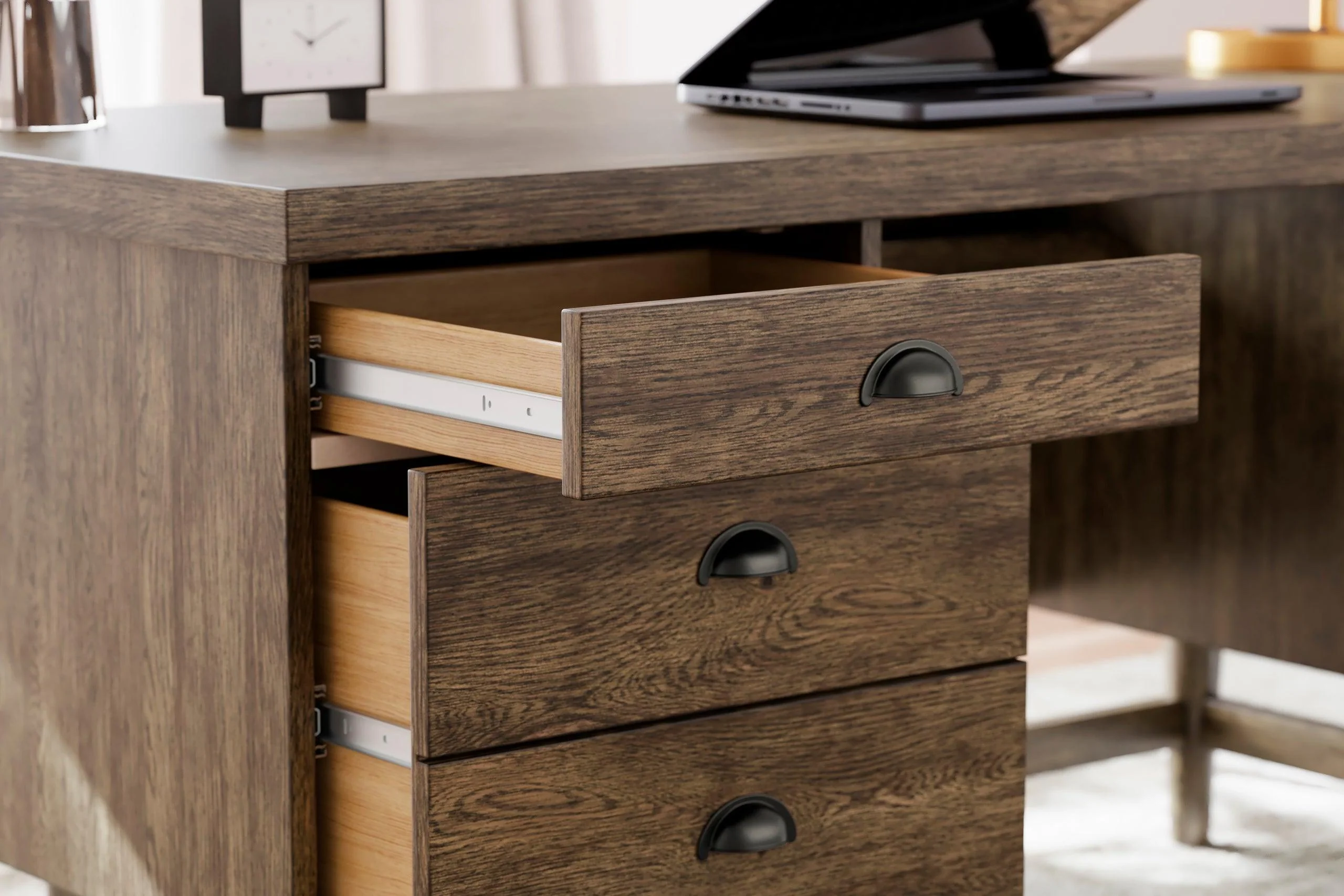 Austanny Warm Brown Office Desk - Image 3