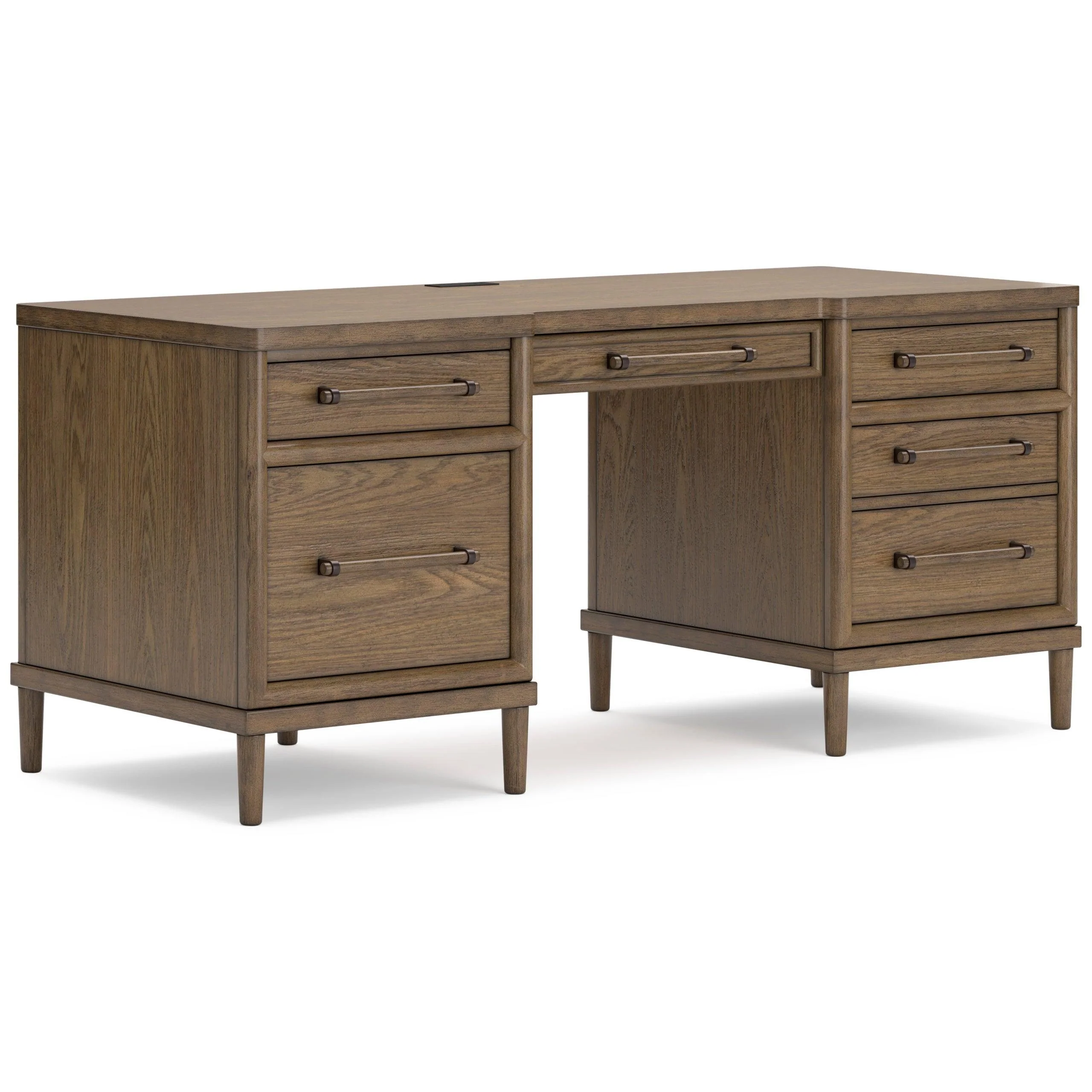Roanhowe Brown Office Desk w USB-A/USB-C PORTS - Image 3