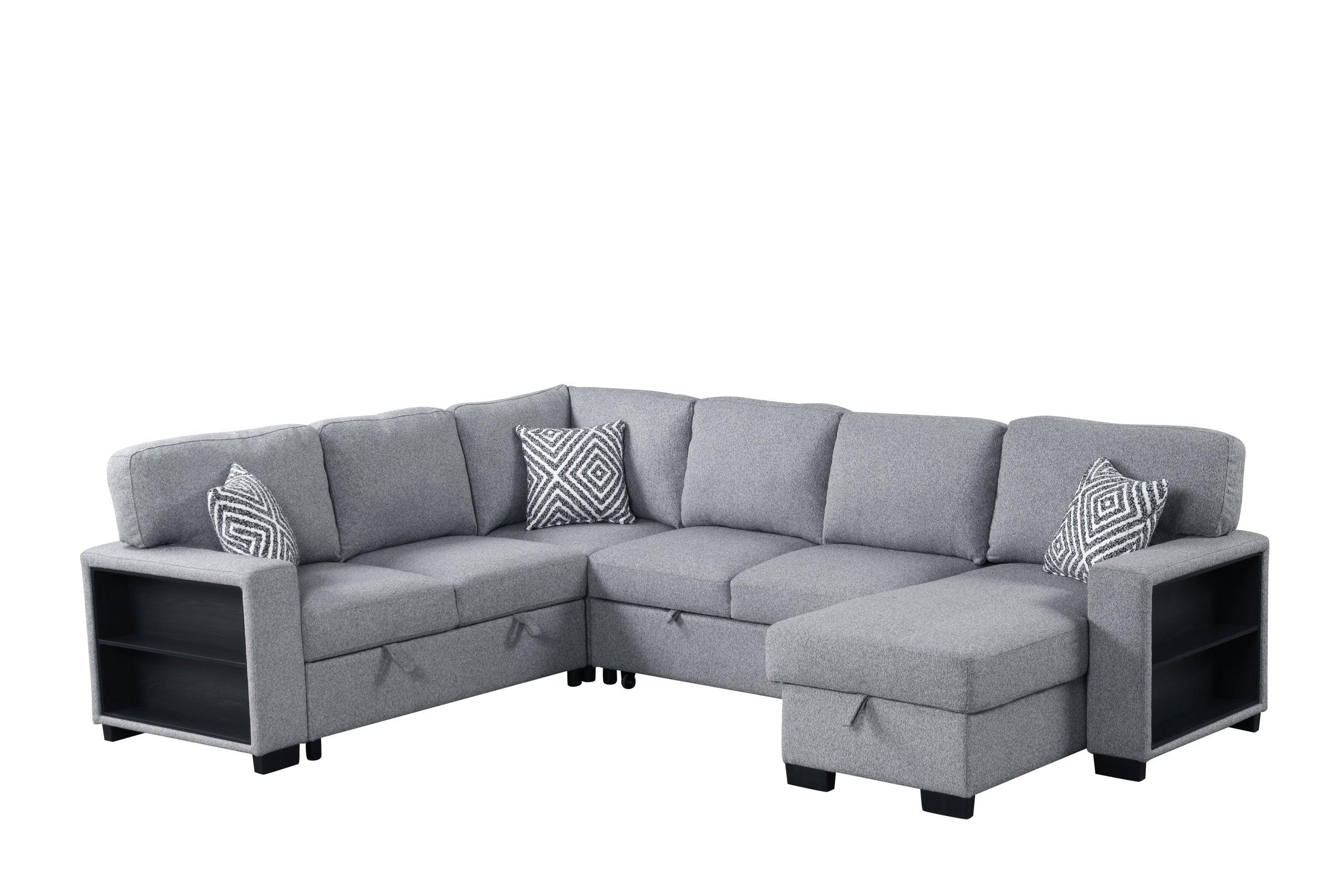 Atlantic Gray Sectional w Pull-Out Bed - Image 3