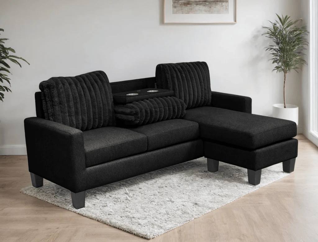 Neymar Black Reversible Sectional - Image 3