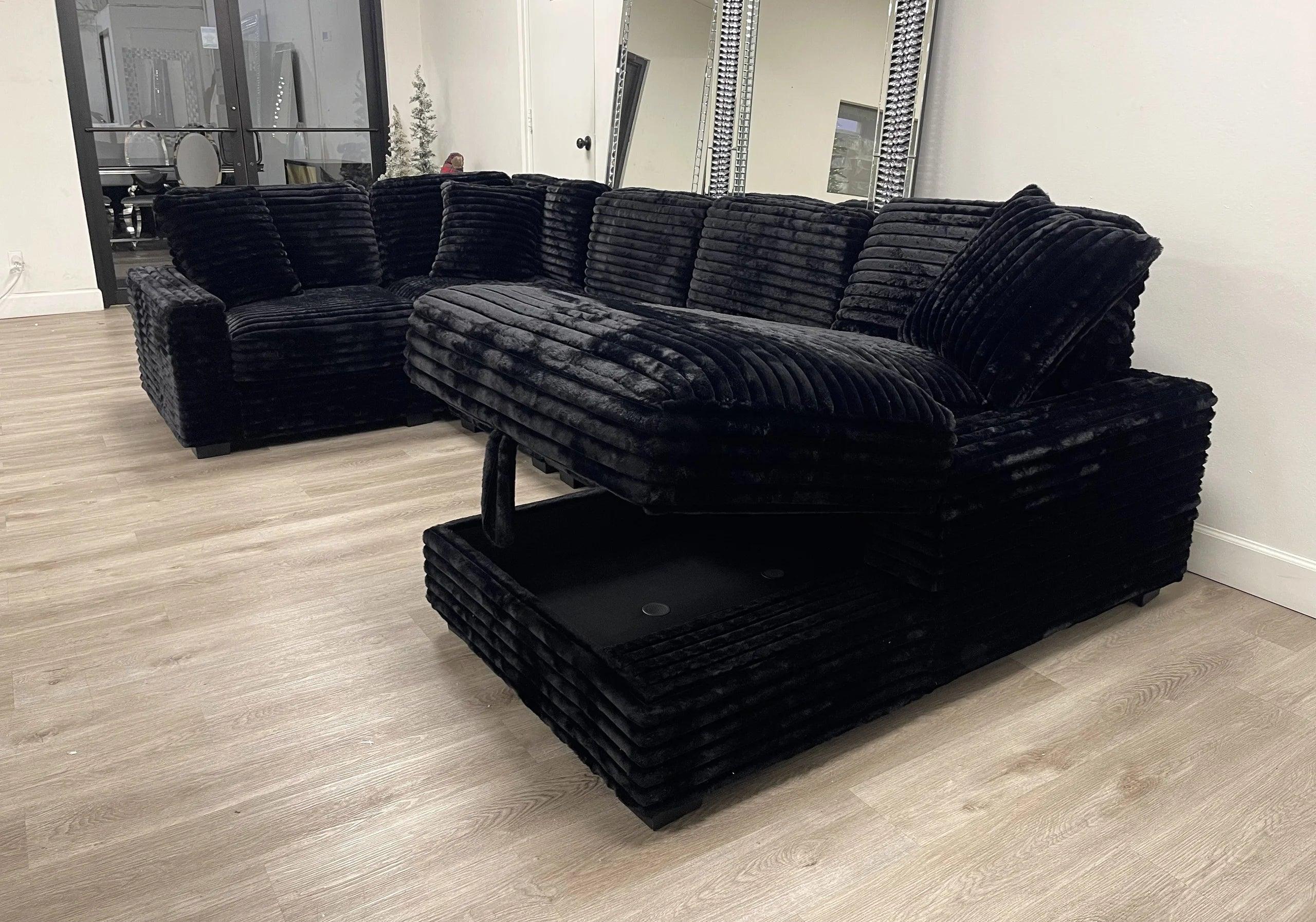 Allison Black Sectional - Image 3