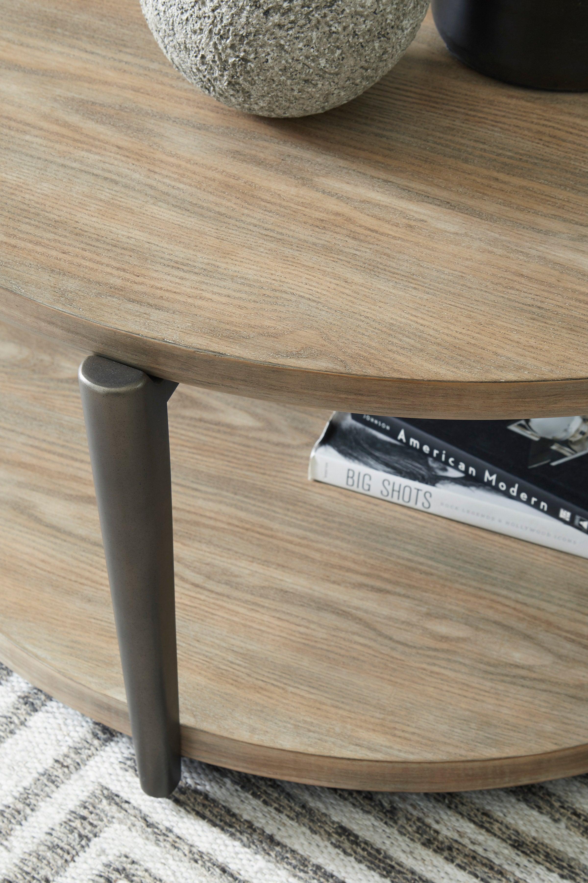 Dyonton Light Gray Brown Coffee Table - Image 3
