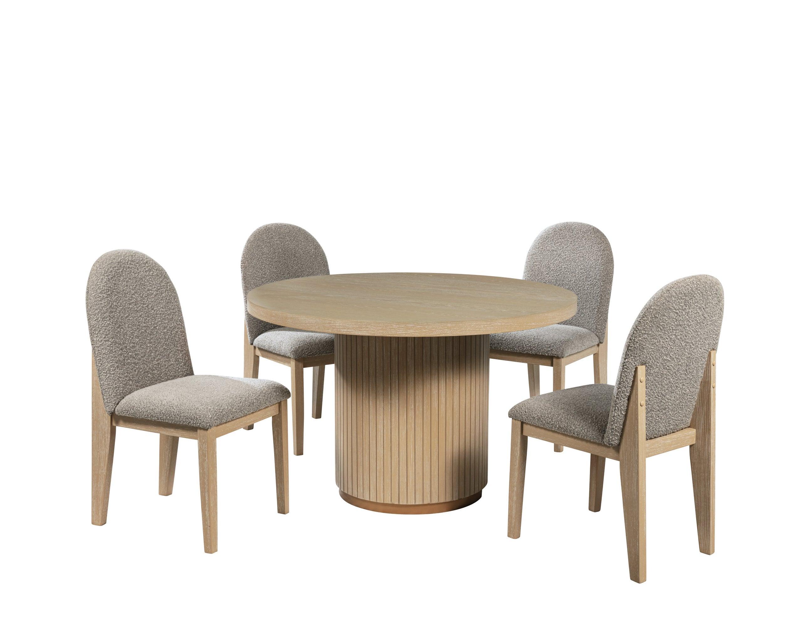 Dina Light Brown Round Dining Room Set - Image 2