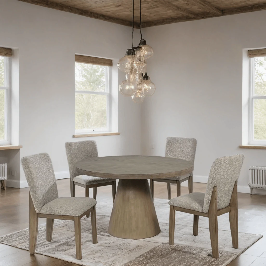 Dina Gray Round Dining Room Set - Image 2