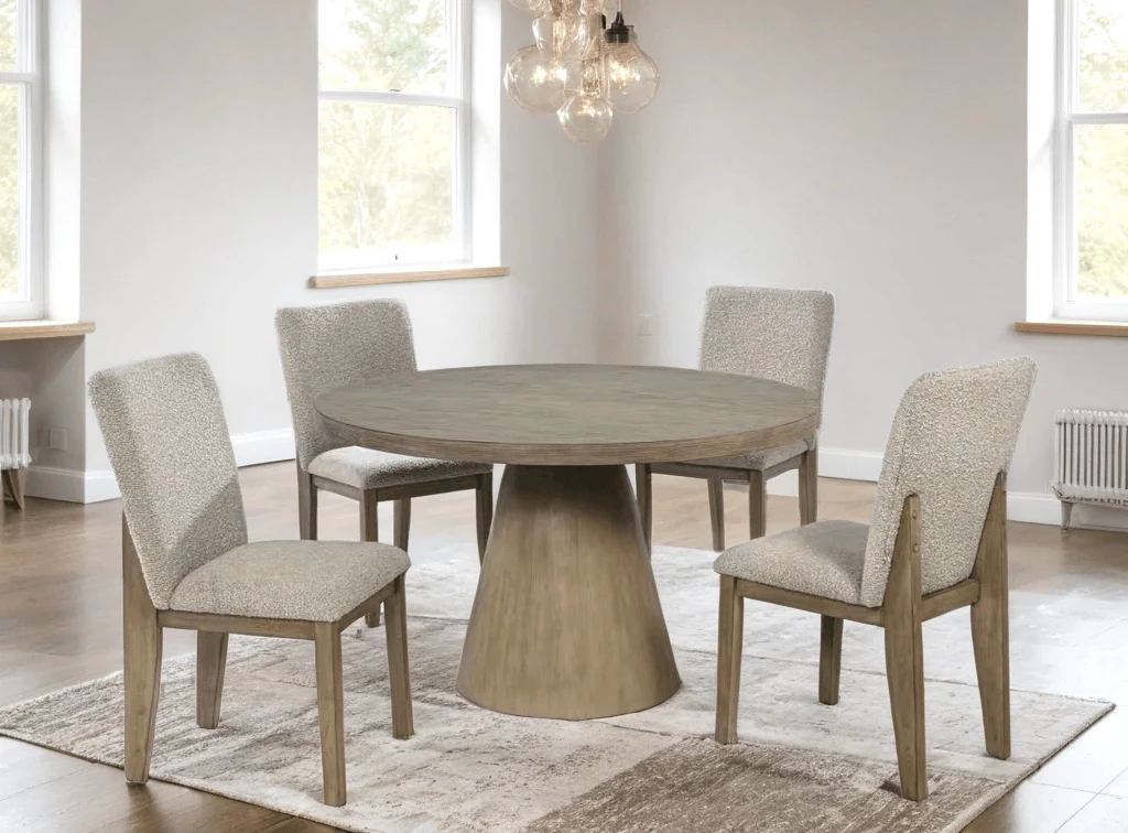 Dina Gray Round Dining Room Set - Image 1