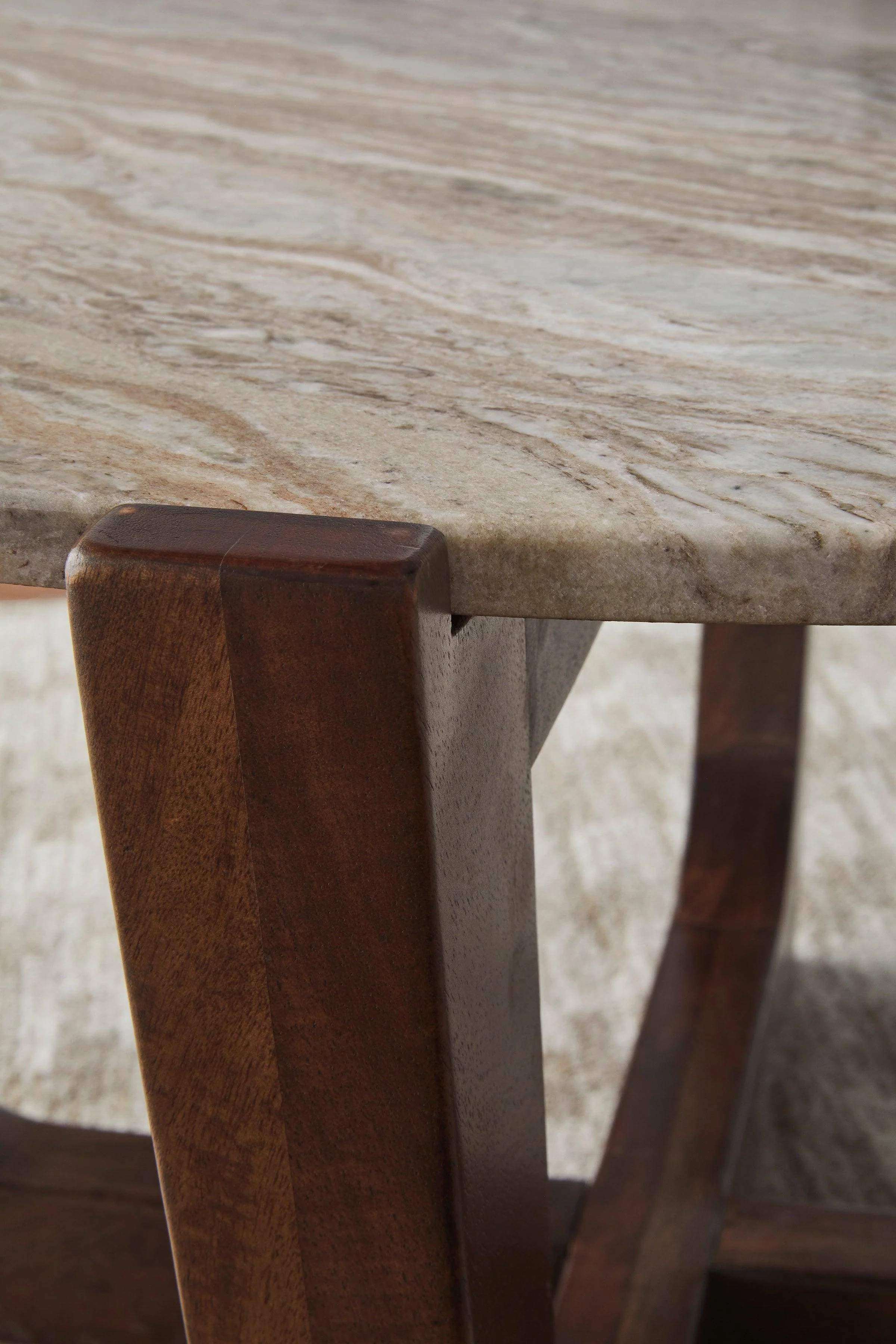 Tanidore Warm Brown Cocktail Table Marble Top - Image 3