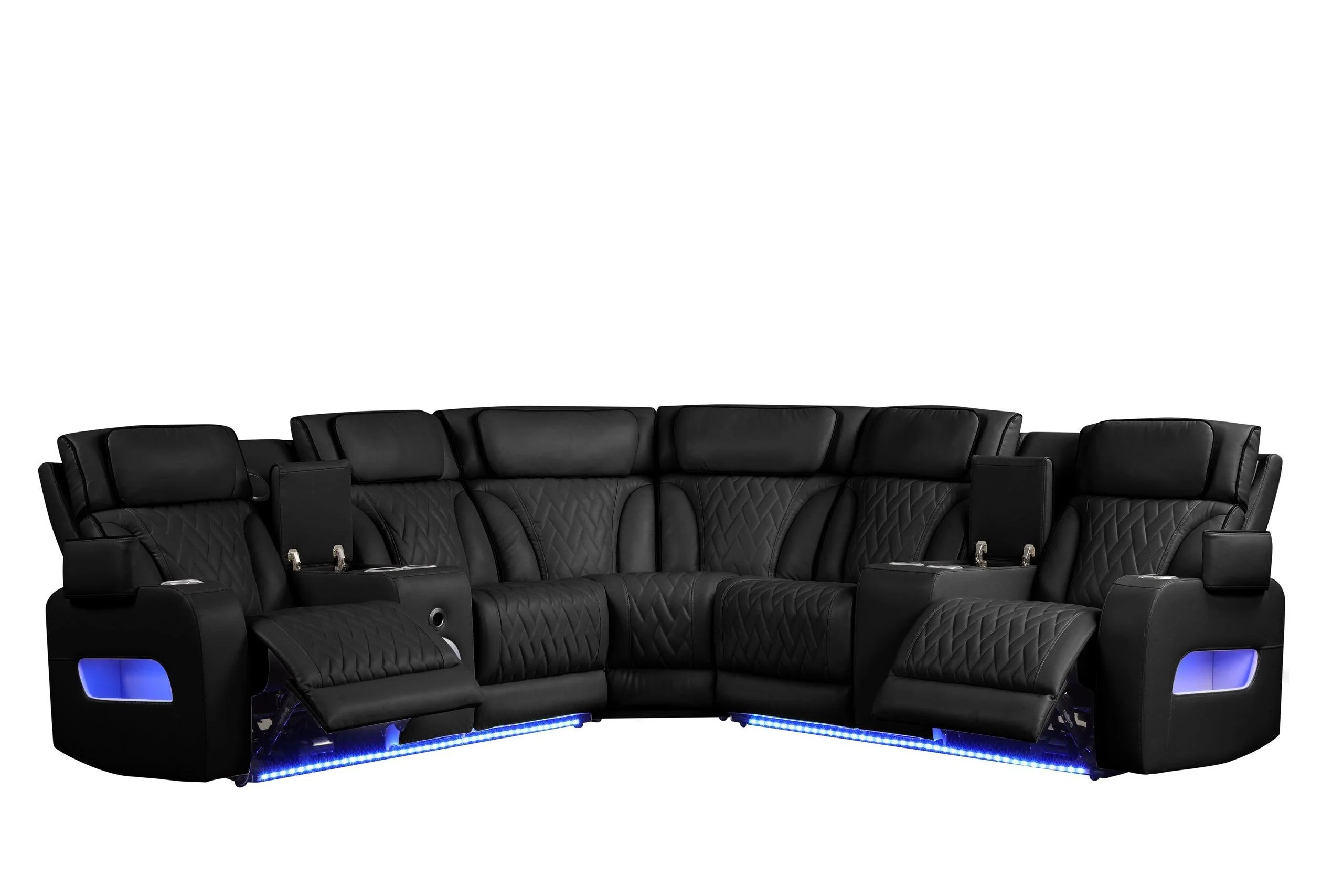 Spain Black Power Reclining Sectional Power Headrests - Image 2