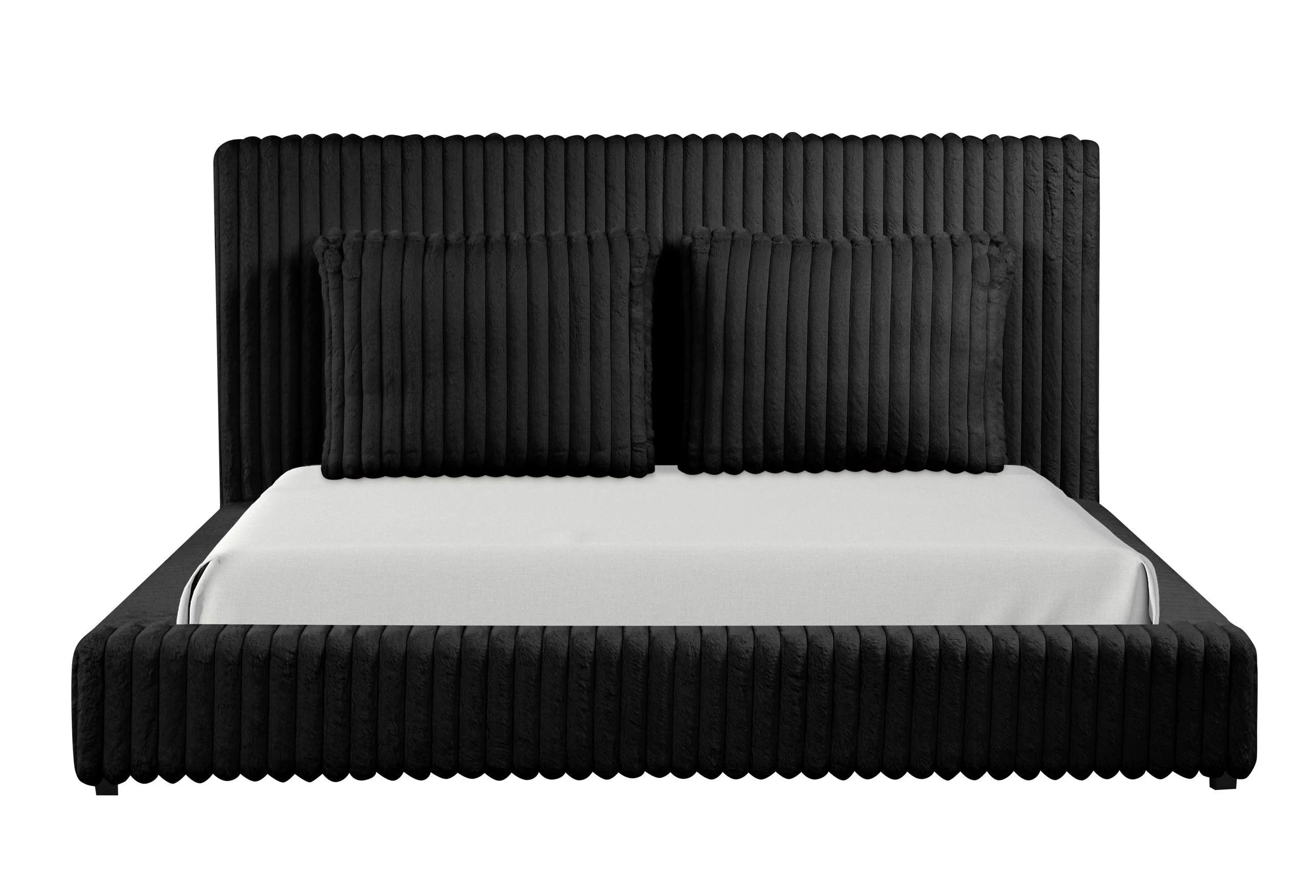 Lauren Black Upholstered Platform King Bed - Image 2