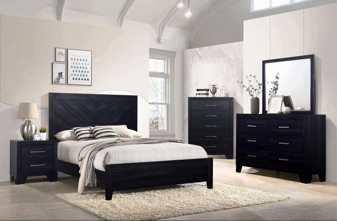 Kiara Dark Charcoal Panel Bedroom Set - Image 1