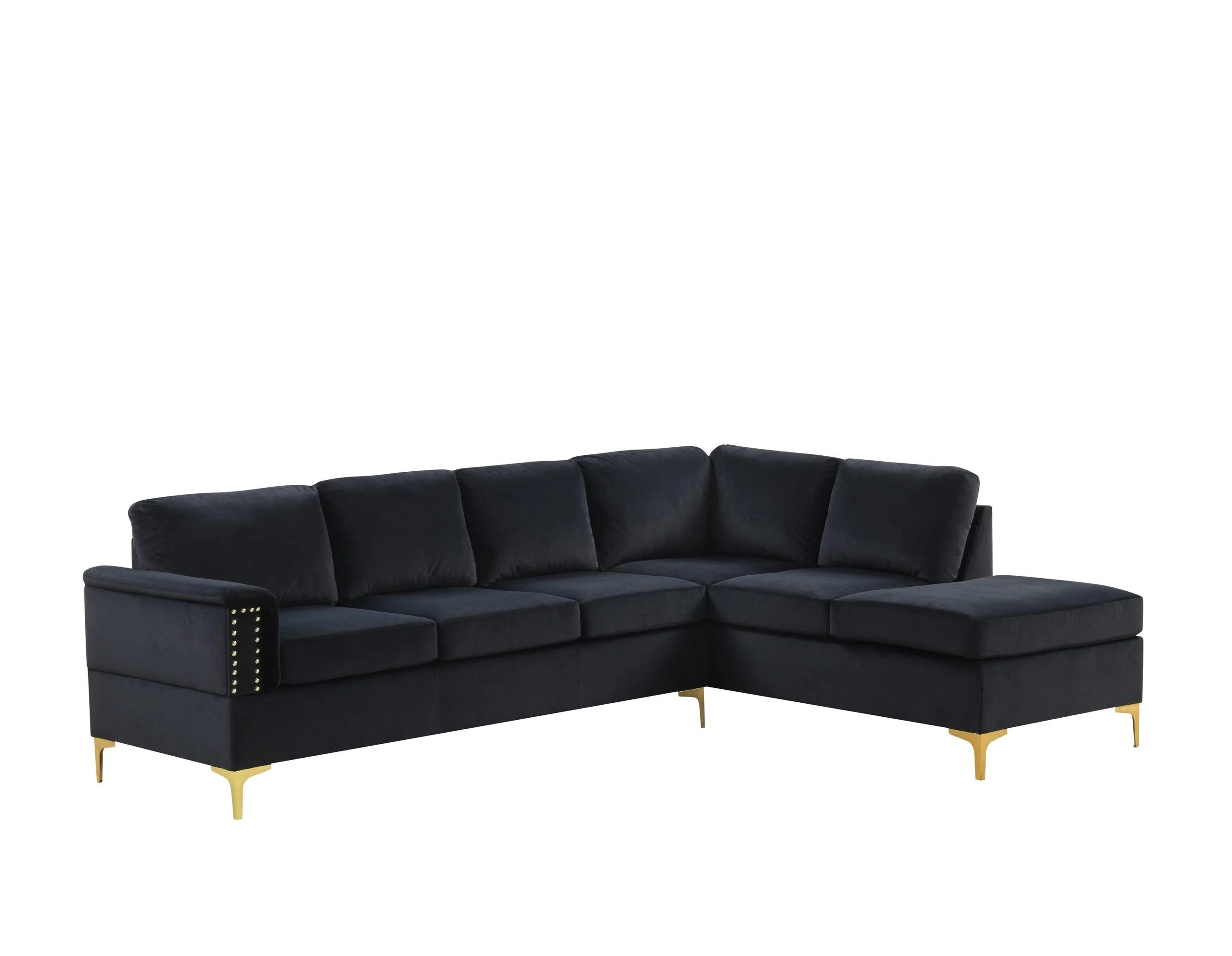 Vogue Black Velvet Sectional - Image 2