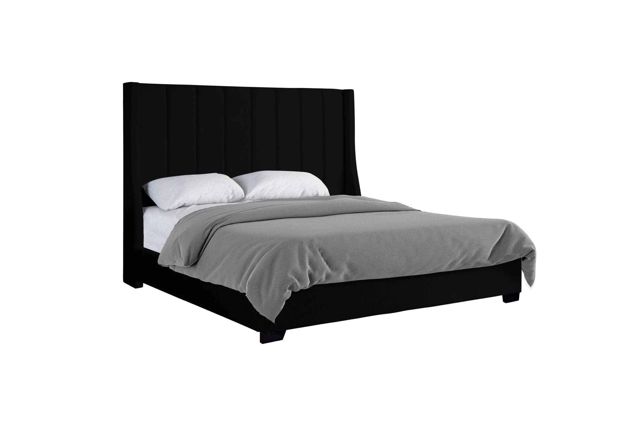 Harry Black Upholstered King Bed - Image 2