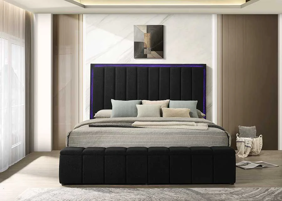 Florence Black Platform Queen Bed - Image 3