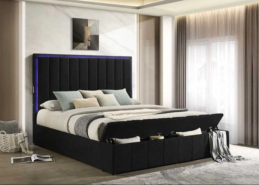 Florence Black Platform Queen Bed - Image 2