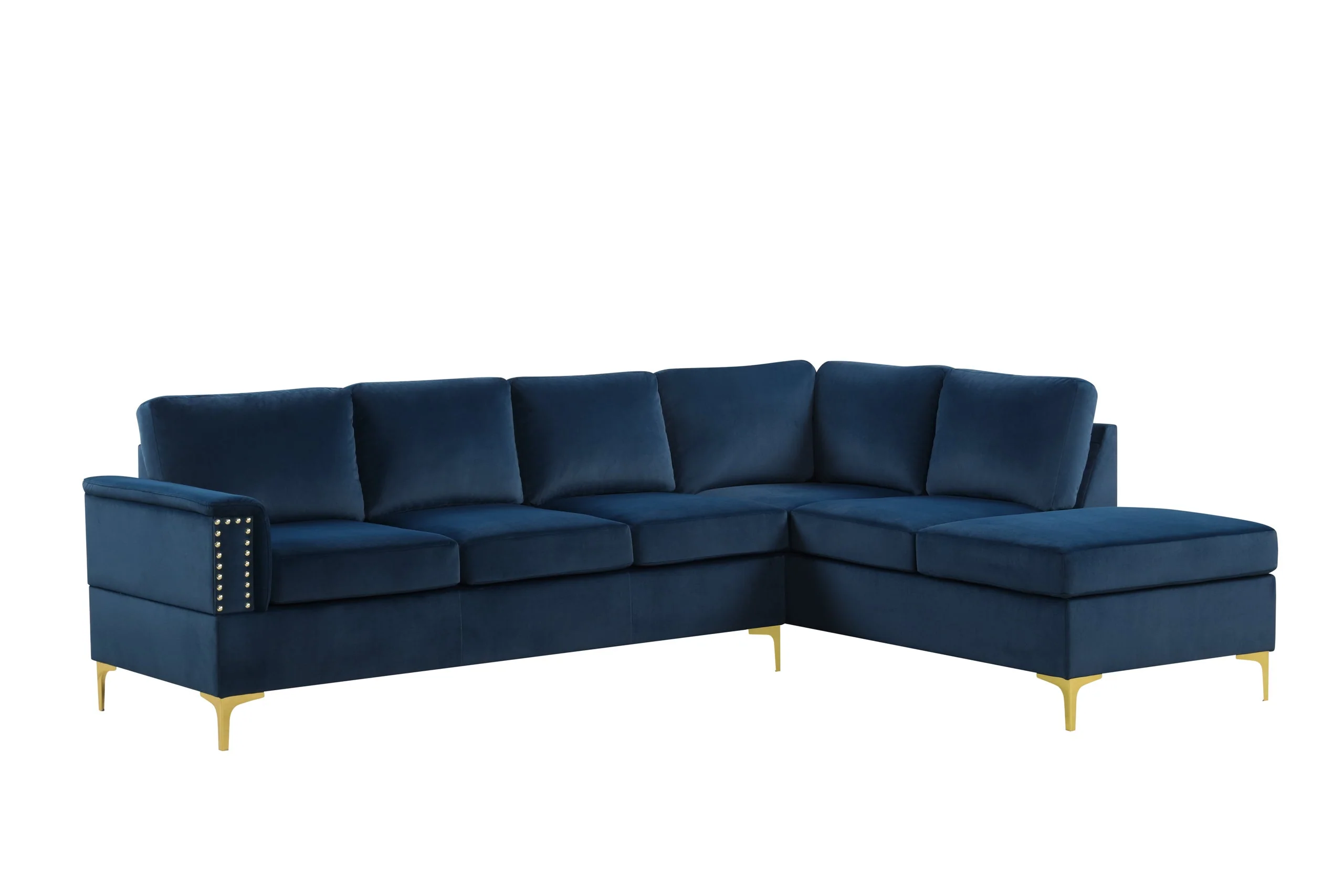 Vogue Navy Velvet Sectional - Image 2