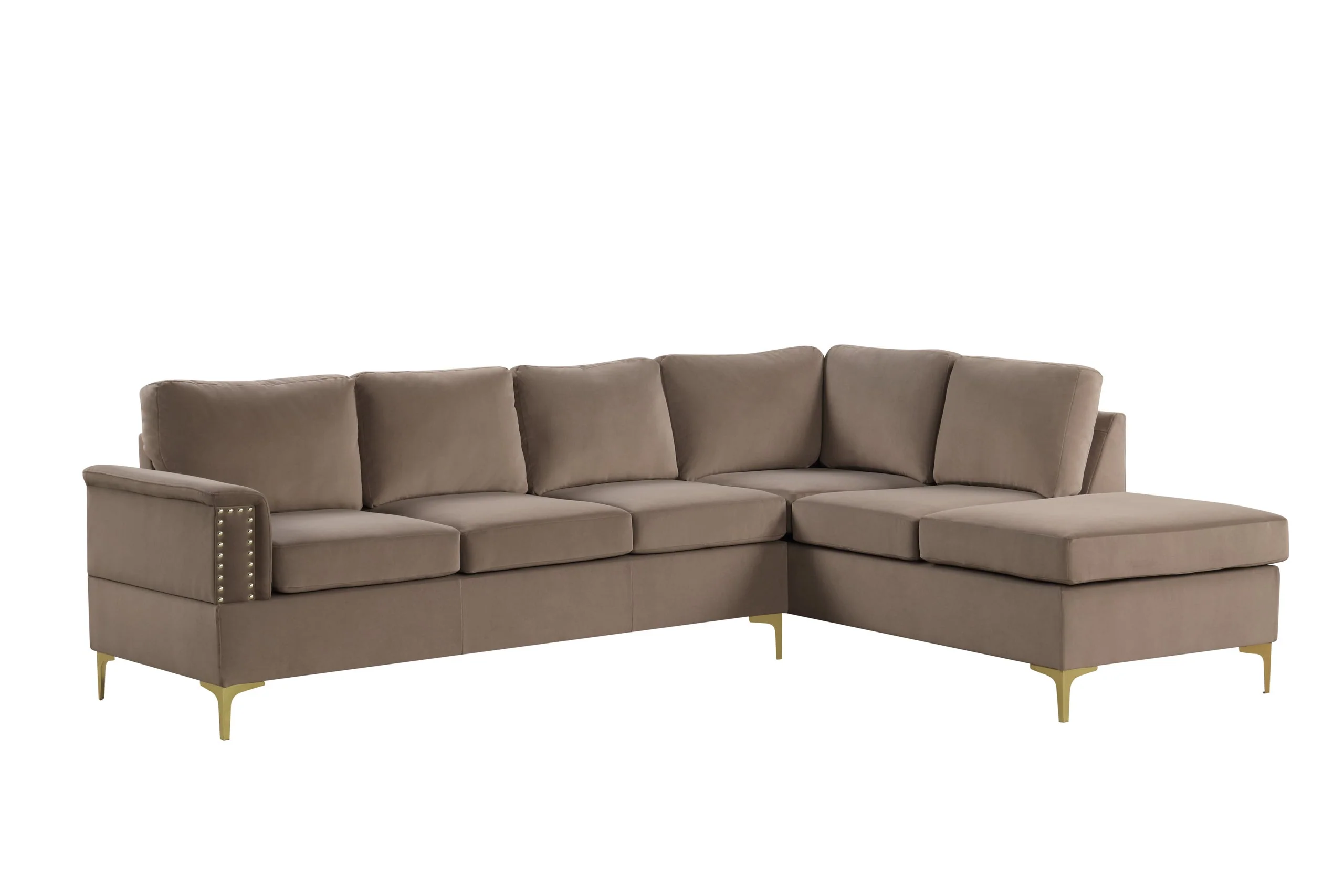 Vogue Latte Velvet Sectional - Image 2