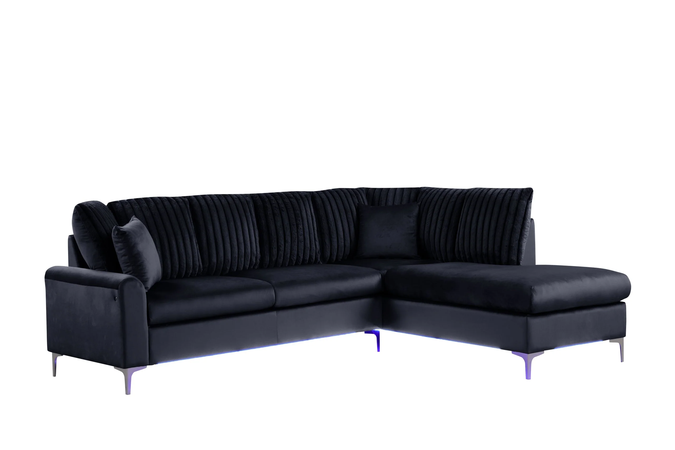 Candy Black Sectional w LED - Image 2