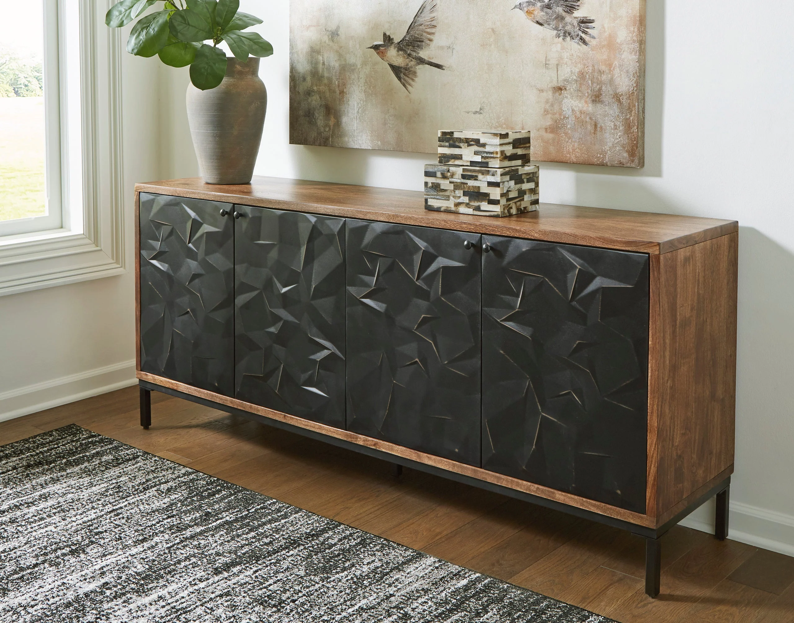 A4000649 Black Accent Cabinet 70"L - Image 2