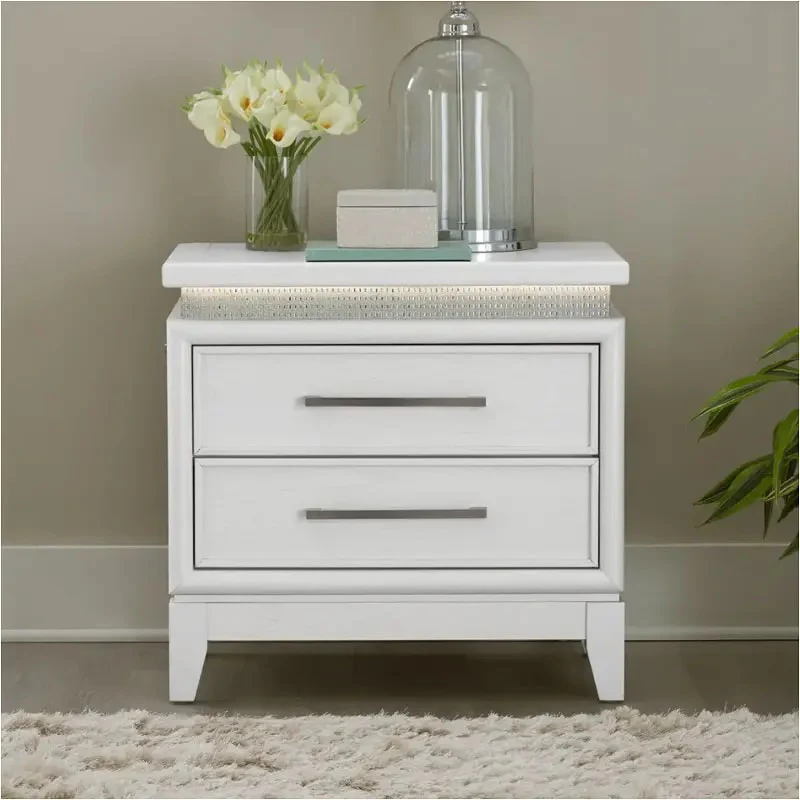 Seveny Silver LED Nightstand - Image 1