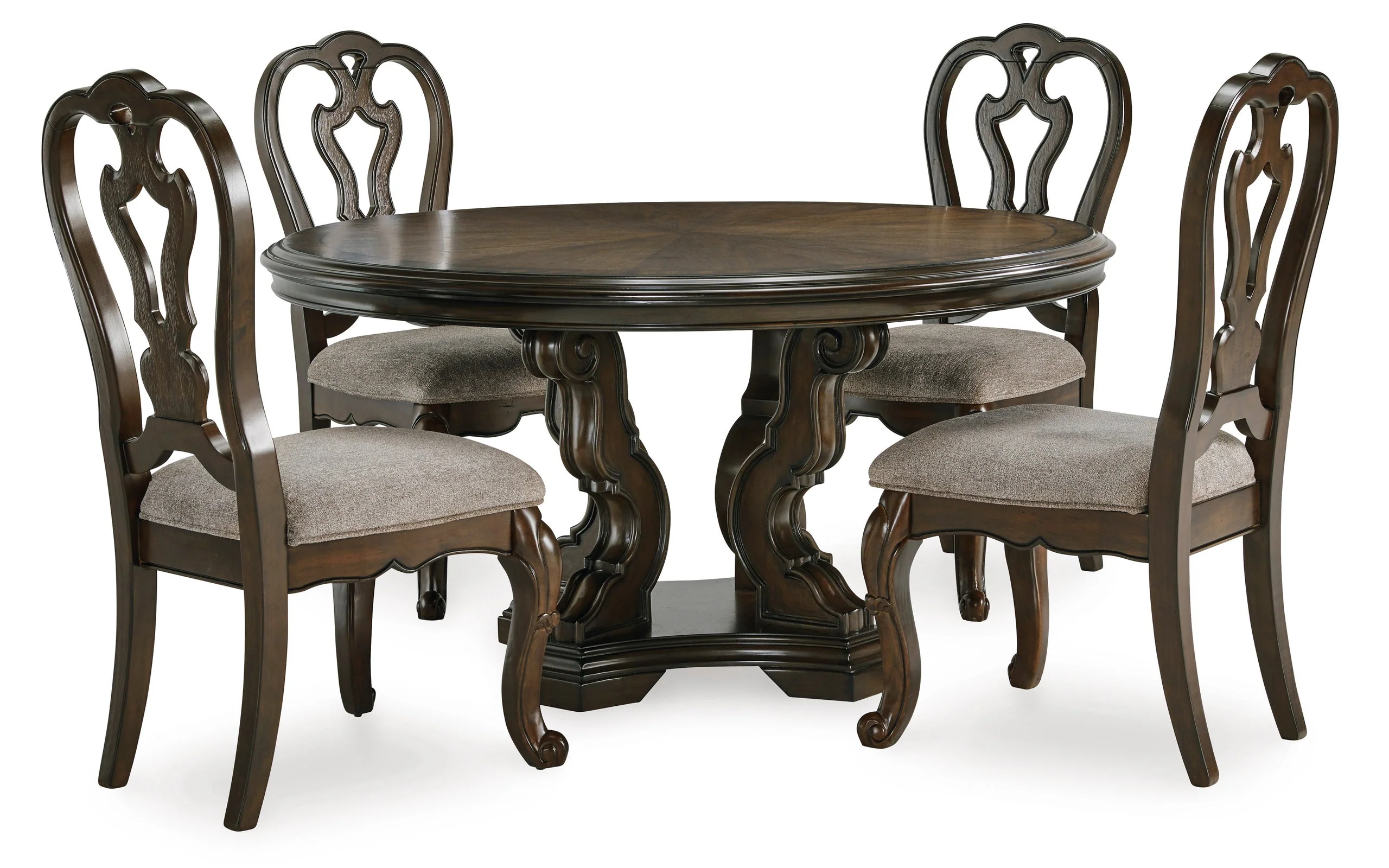 Dunkan Dark Cherry Table + 4 Chair Set - Image 2