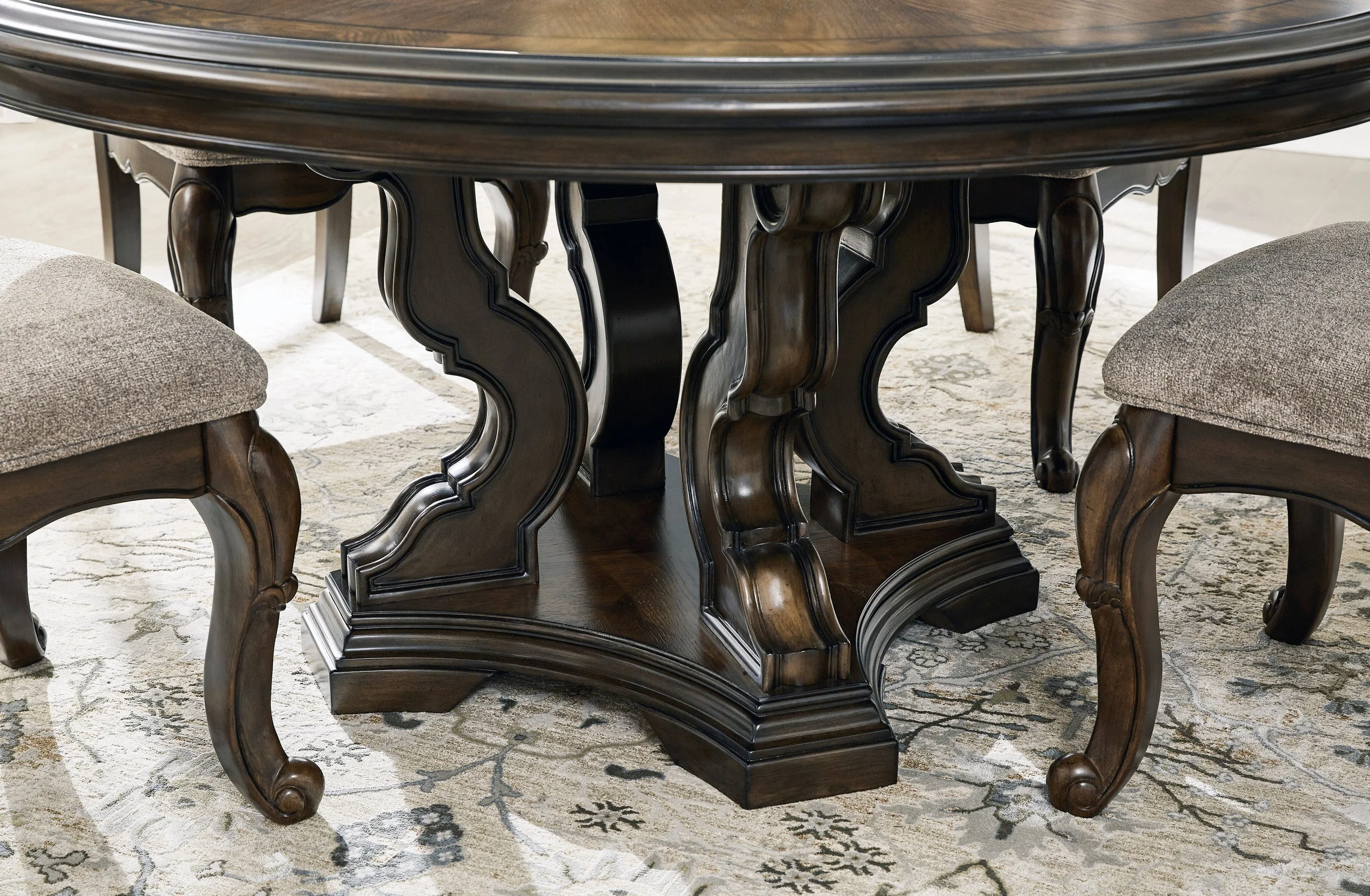 Dunkan Dark Cherry Table + 4 Chair Set - Image 3