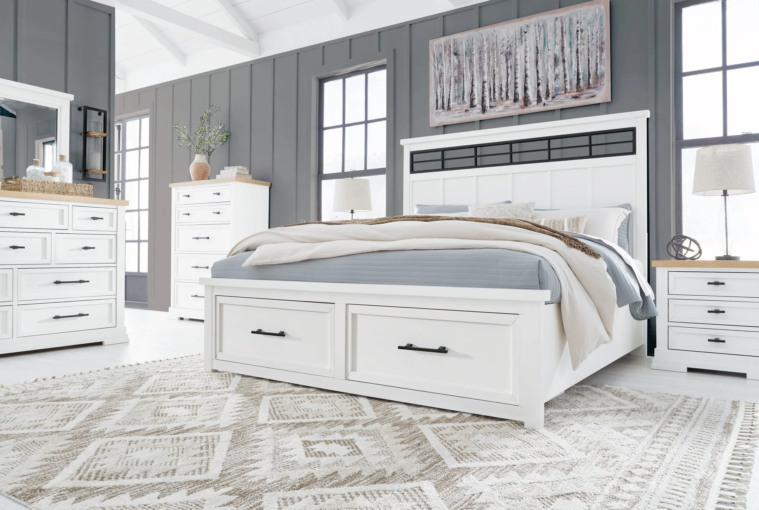 Ashbryn White Storage Platform Bedroom Set - Image 2