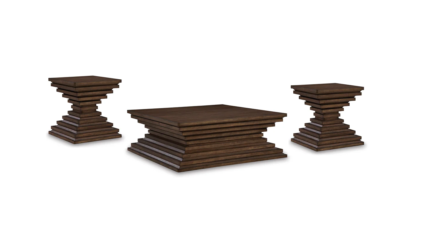 Hannodream Warm Brown  Occasional Table Set