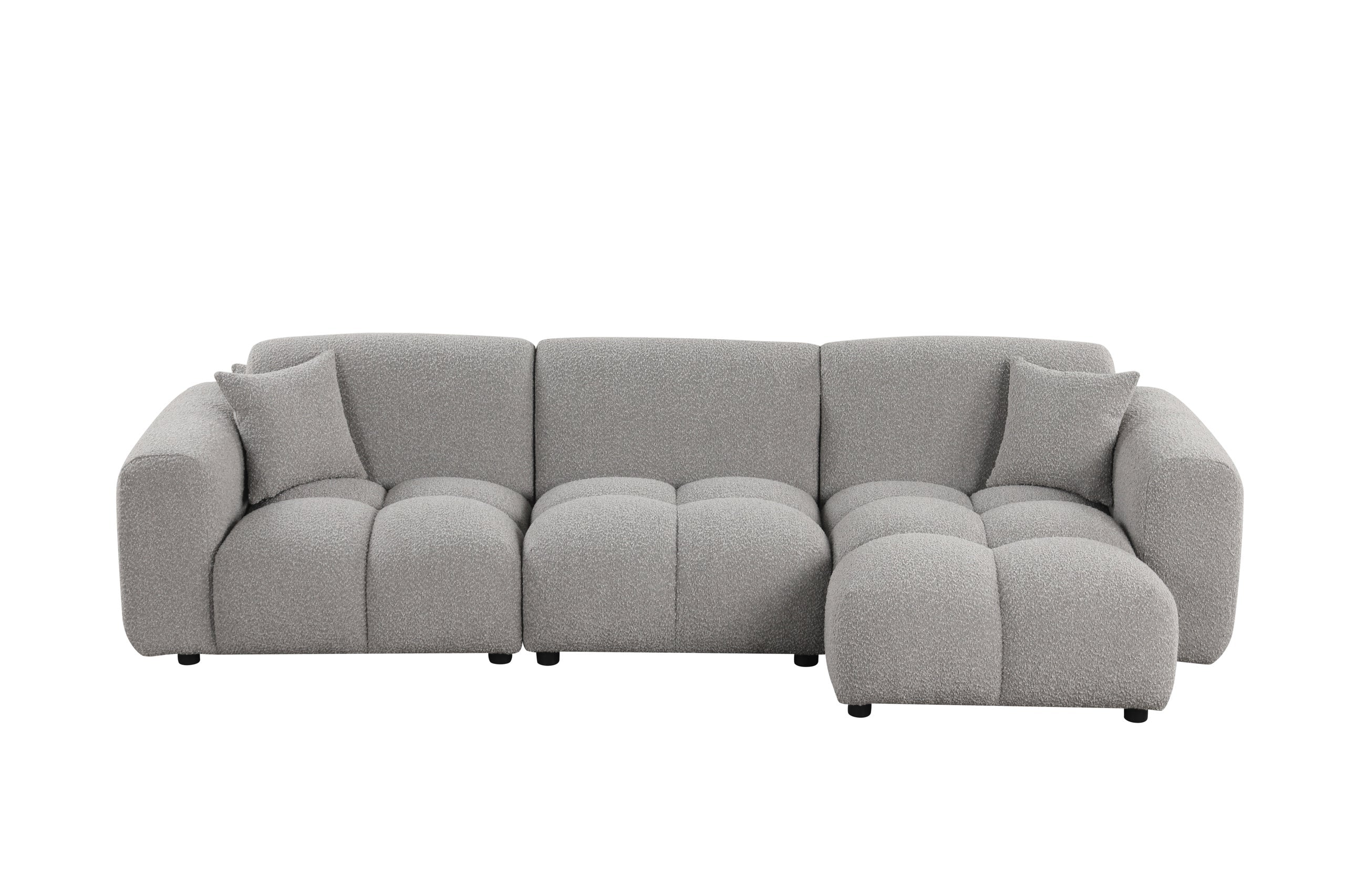 Bella Gray Boucle Sectional - Image 2