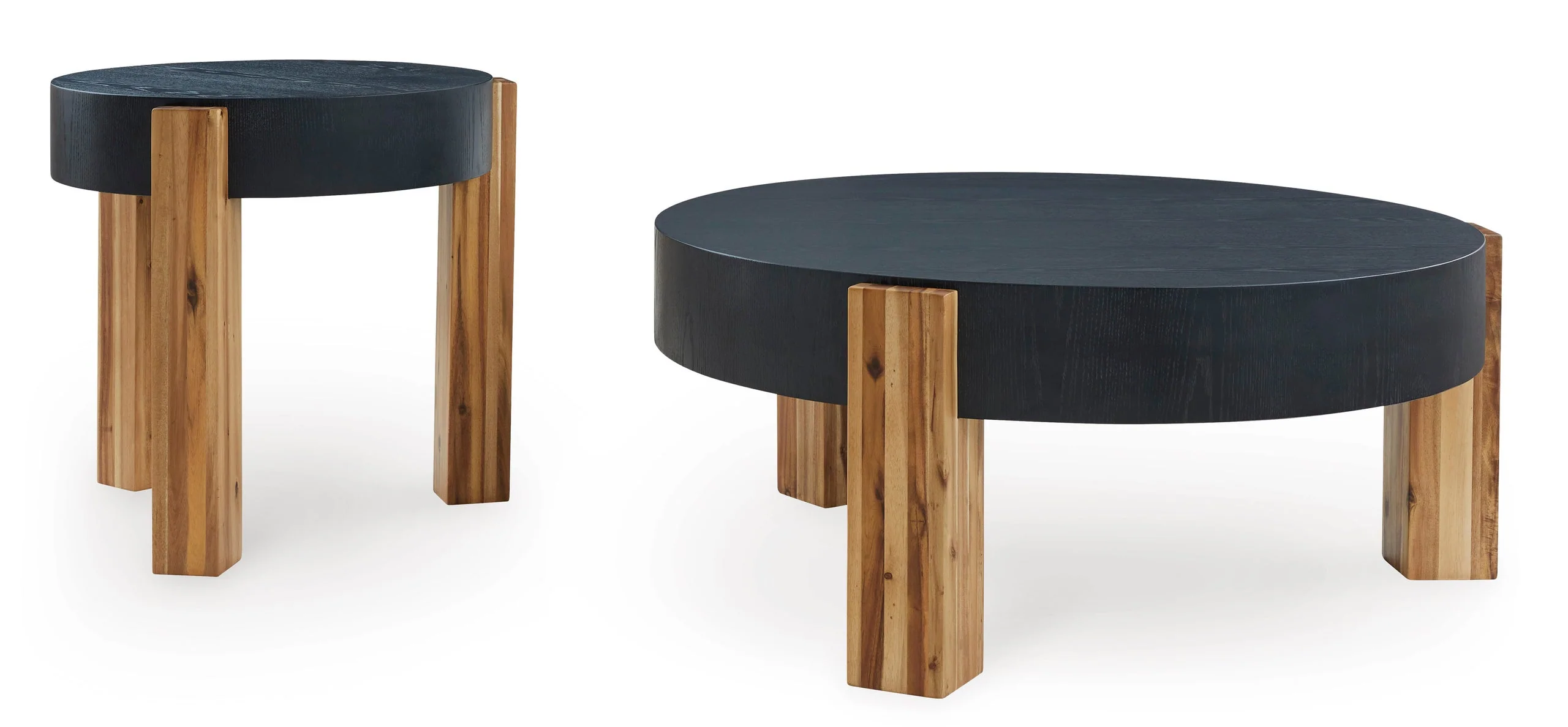 Breenmore Black/Natural Occasional Table Set - Image 2