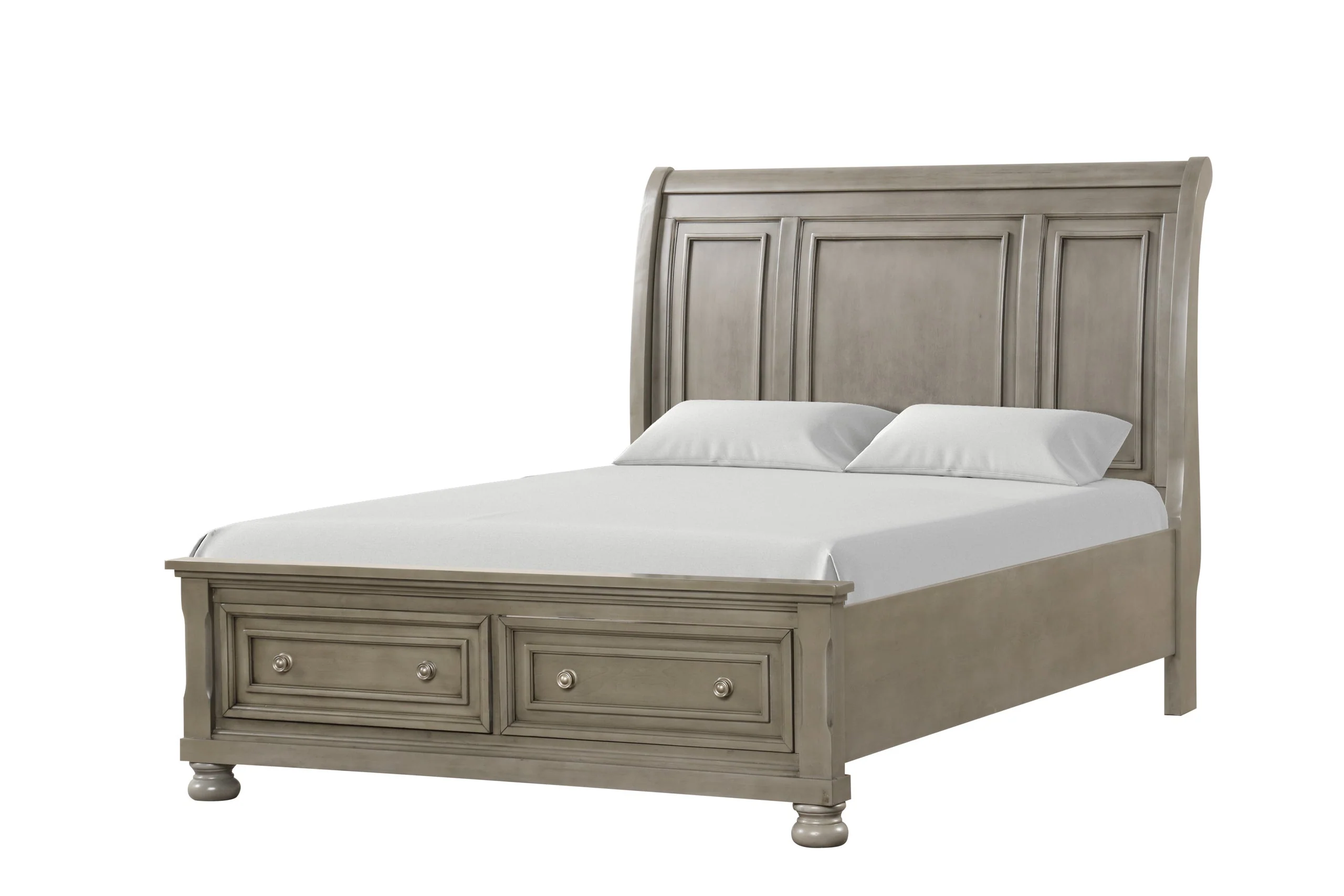 Magnolia Light Gray Storage Sleigh Bedroom Set - Image 2