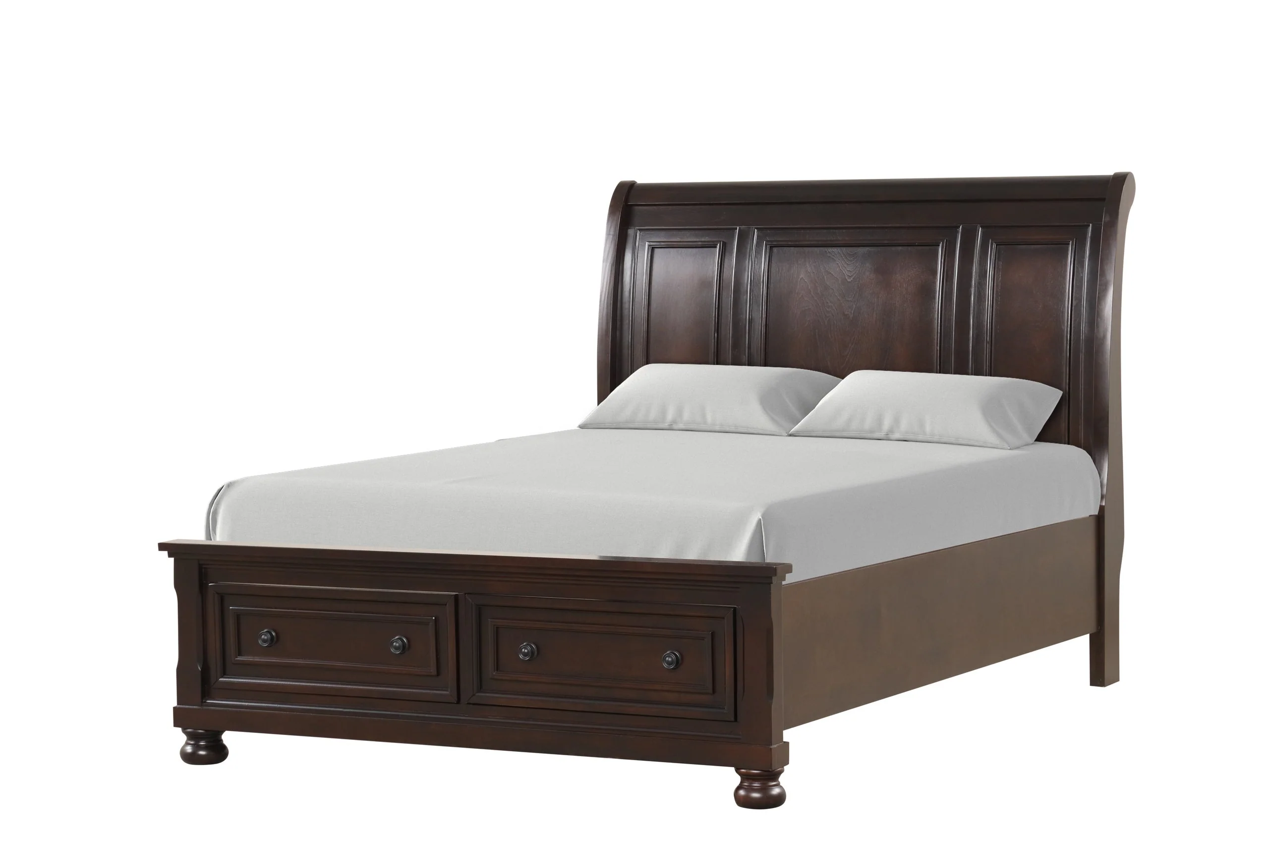 Magnolia Cherry Storage Sleigh Bedroom Set - Image 2