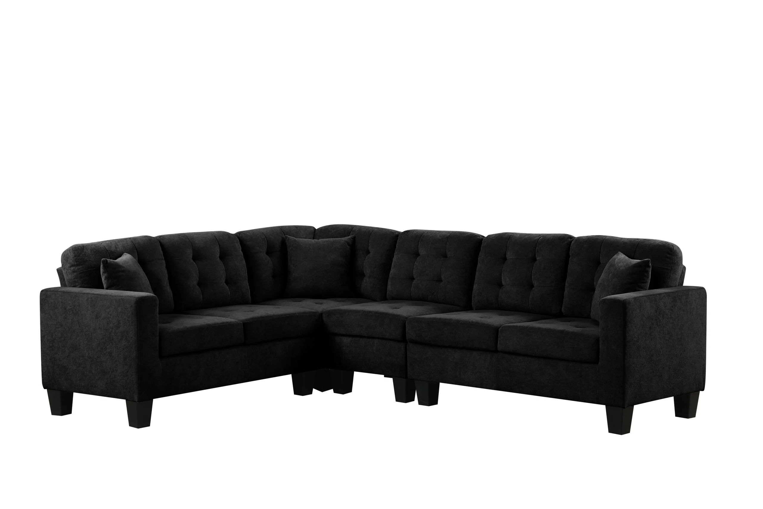 Logan Black Fabric Reversible Sectional - Image 3