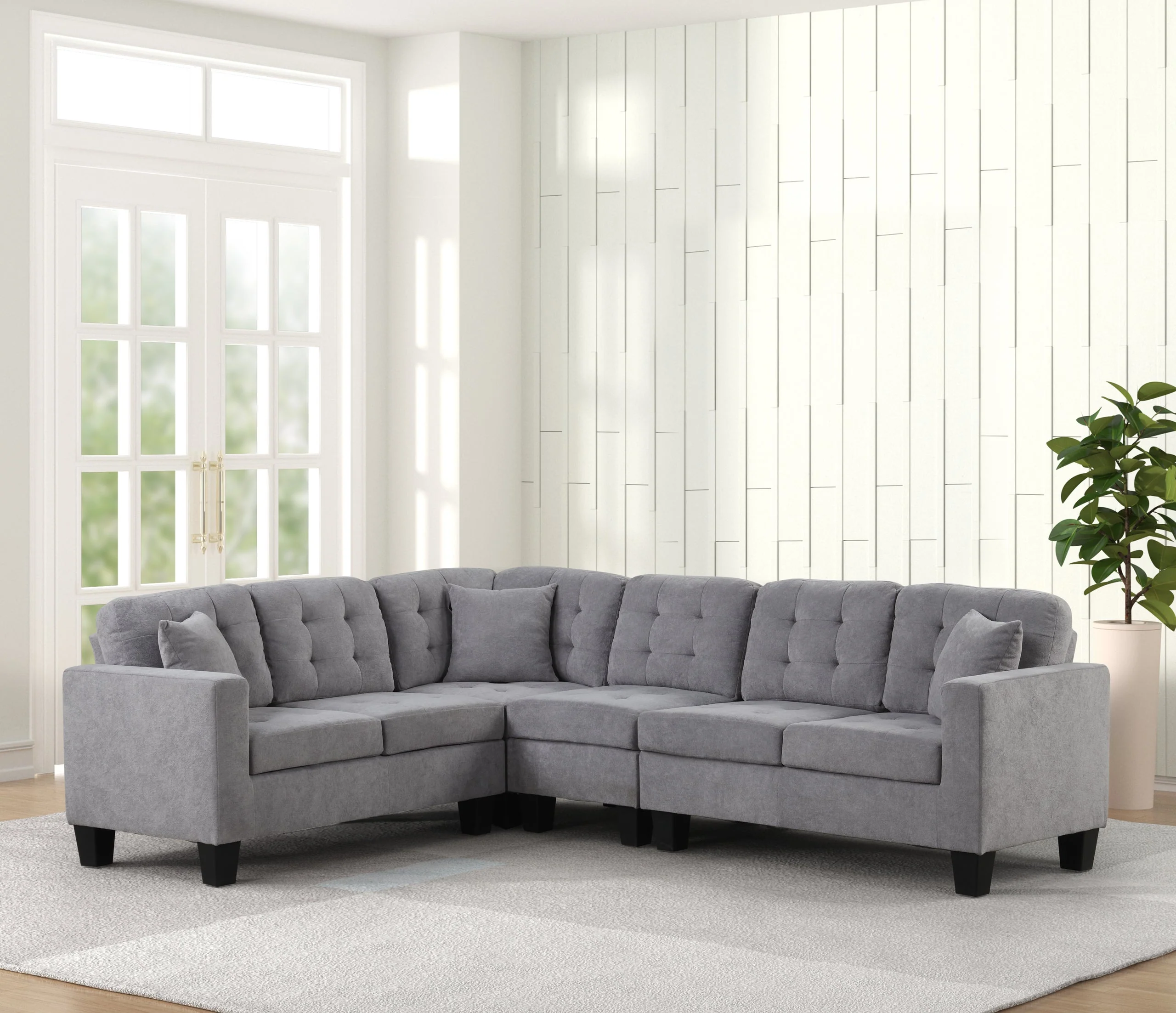 Logan Gray Fabric Reversible Sectional - Image 2
