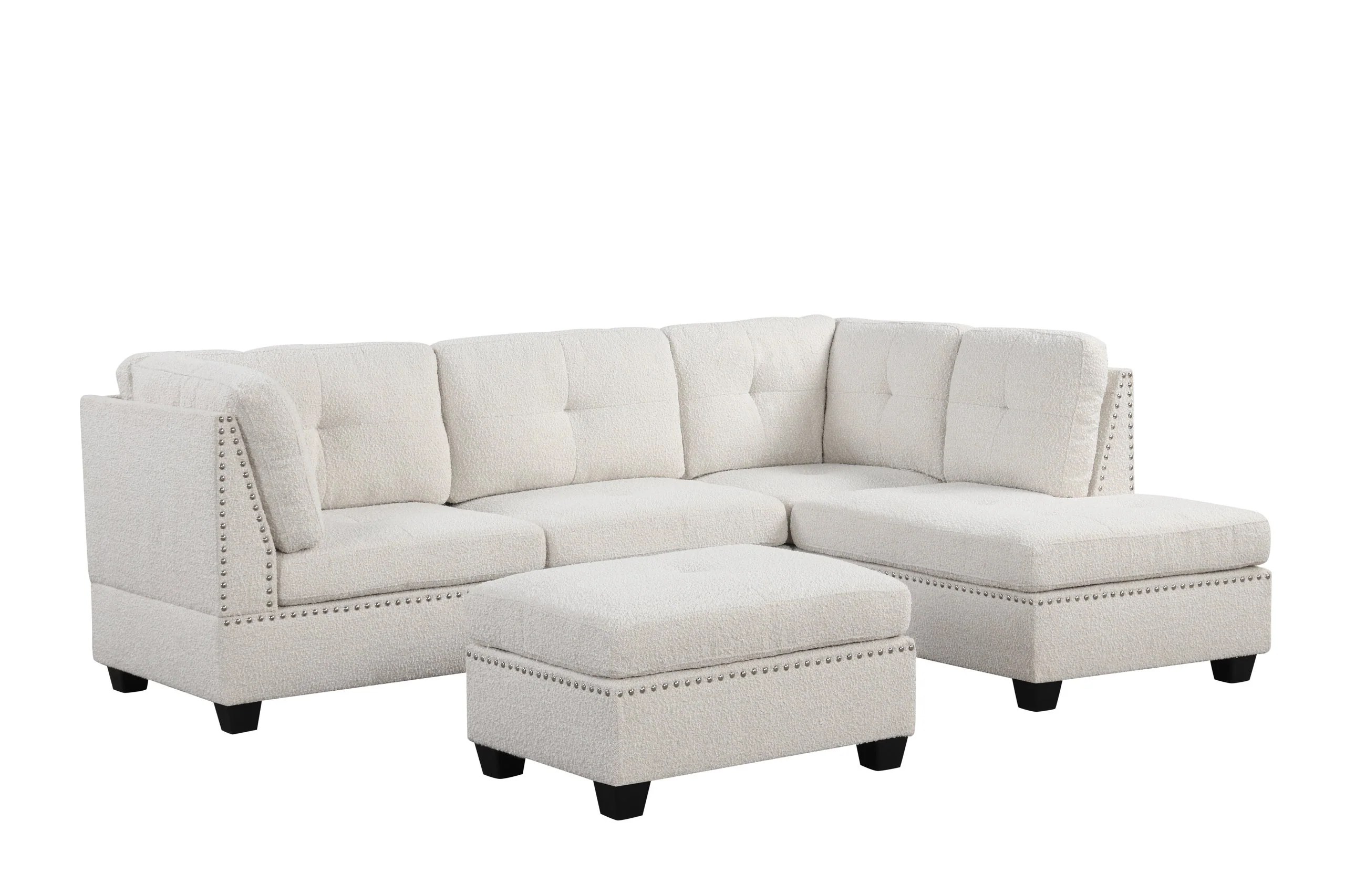 Sienna Boucle Sand Sectional + Ottoman Set - Image 2