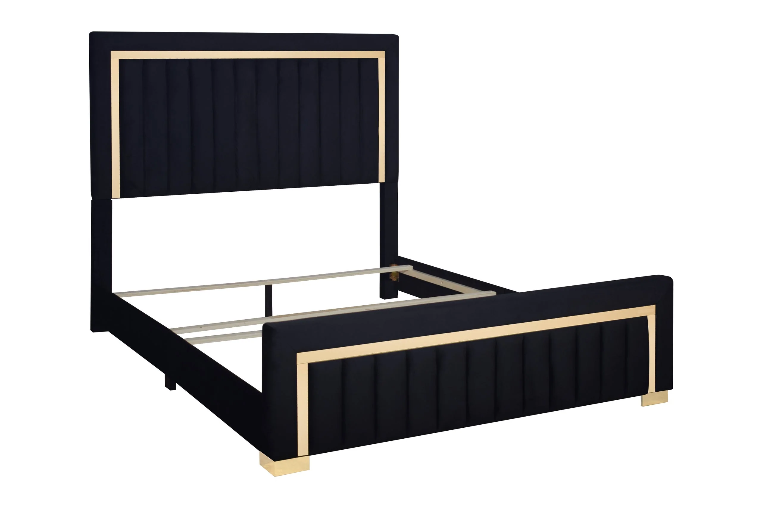 Henry Black Upholstered Panel King Bed - Image 3