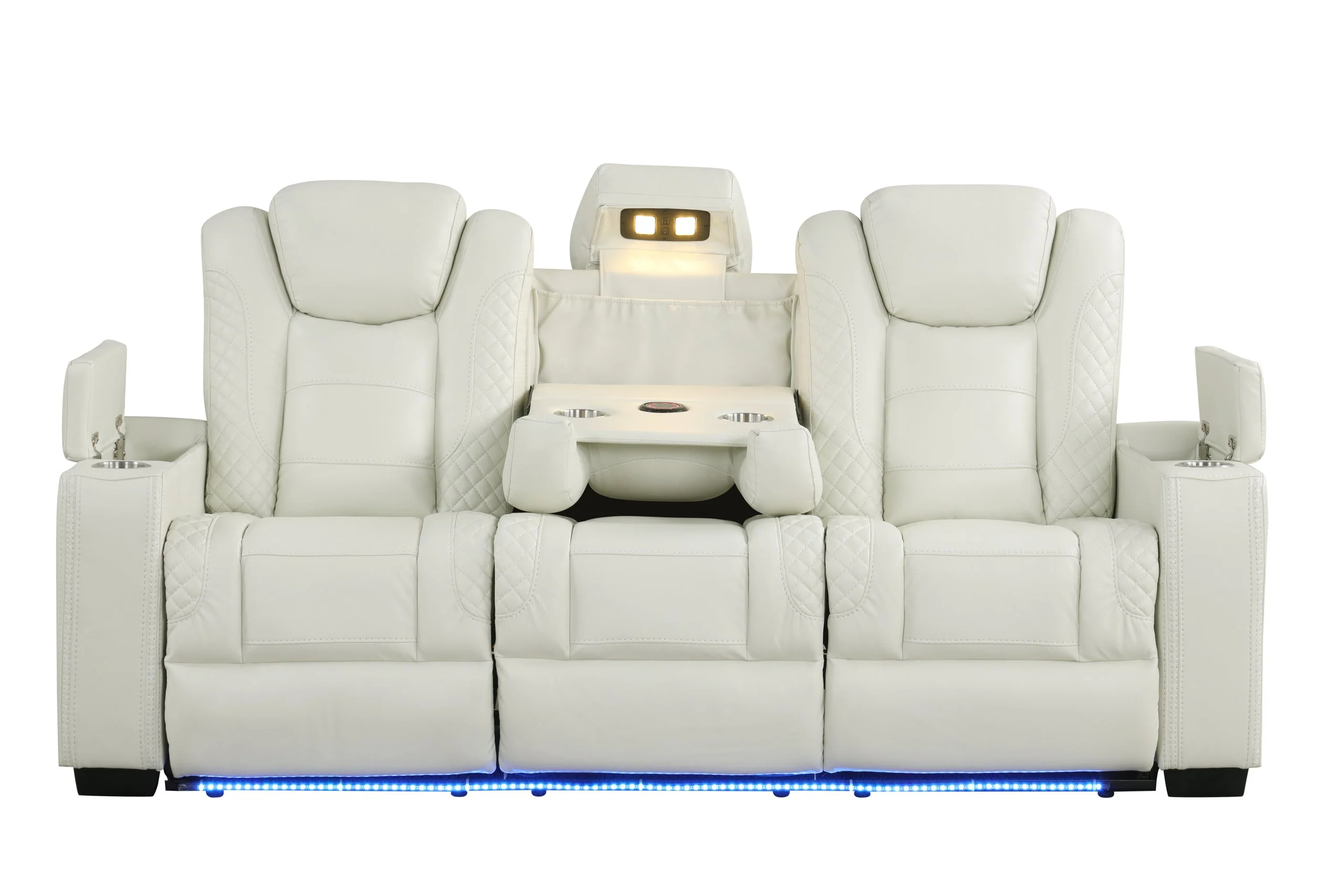 Stefano White 3-Piece Reclining Set - Image 3