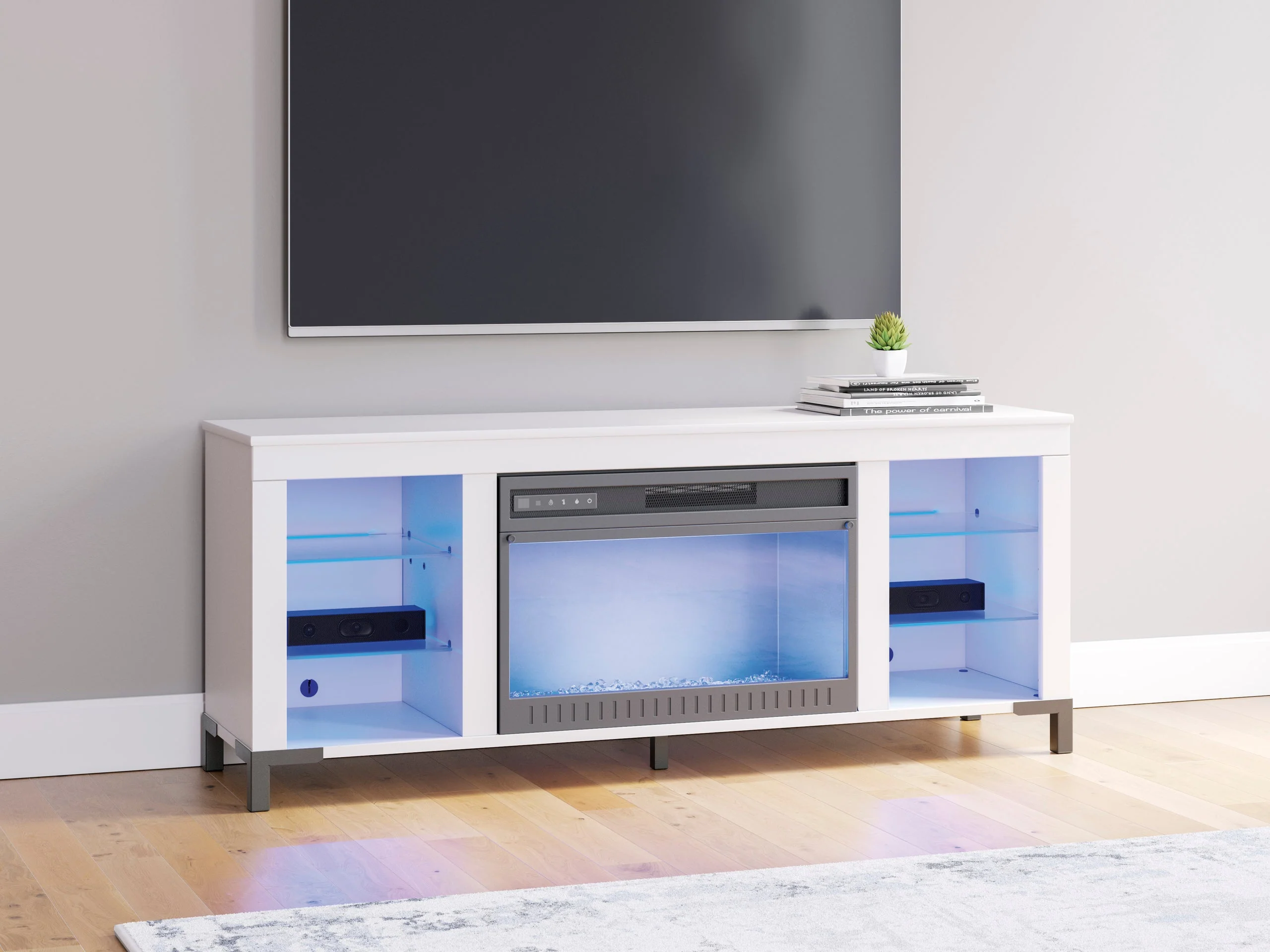 W2722-168 TV Stand w/ Fireplace 59"L LED Lights - Image 2
