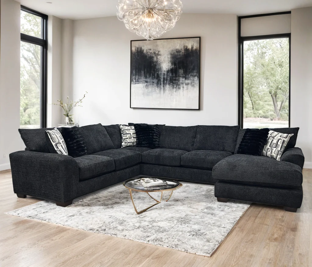 Ayesi Black Oversized Sectional - Image 1