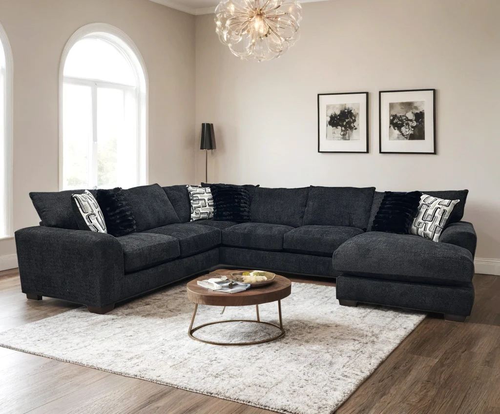 Ayesi Black Oversized Sectional - Image 2