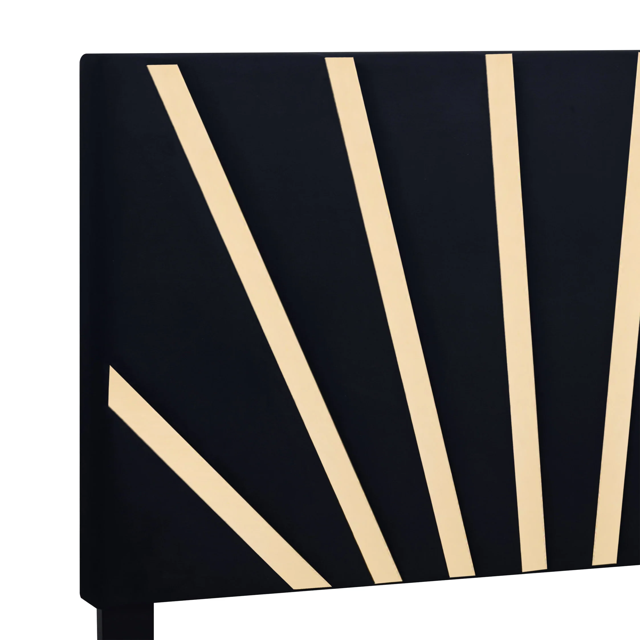 Nico Black Upholstered Platform Queen Bed - Image 2