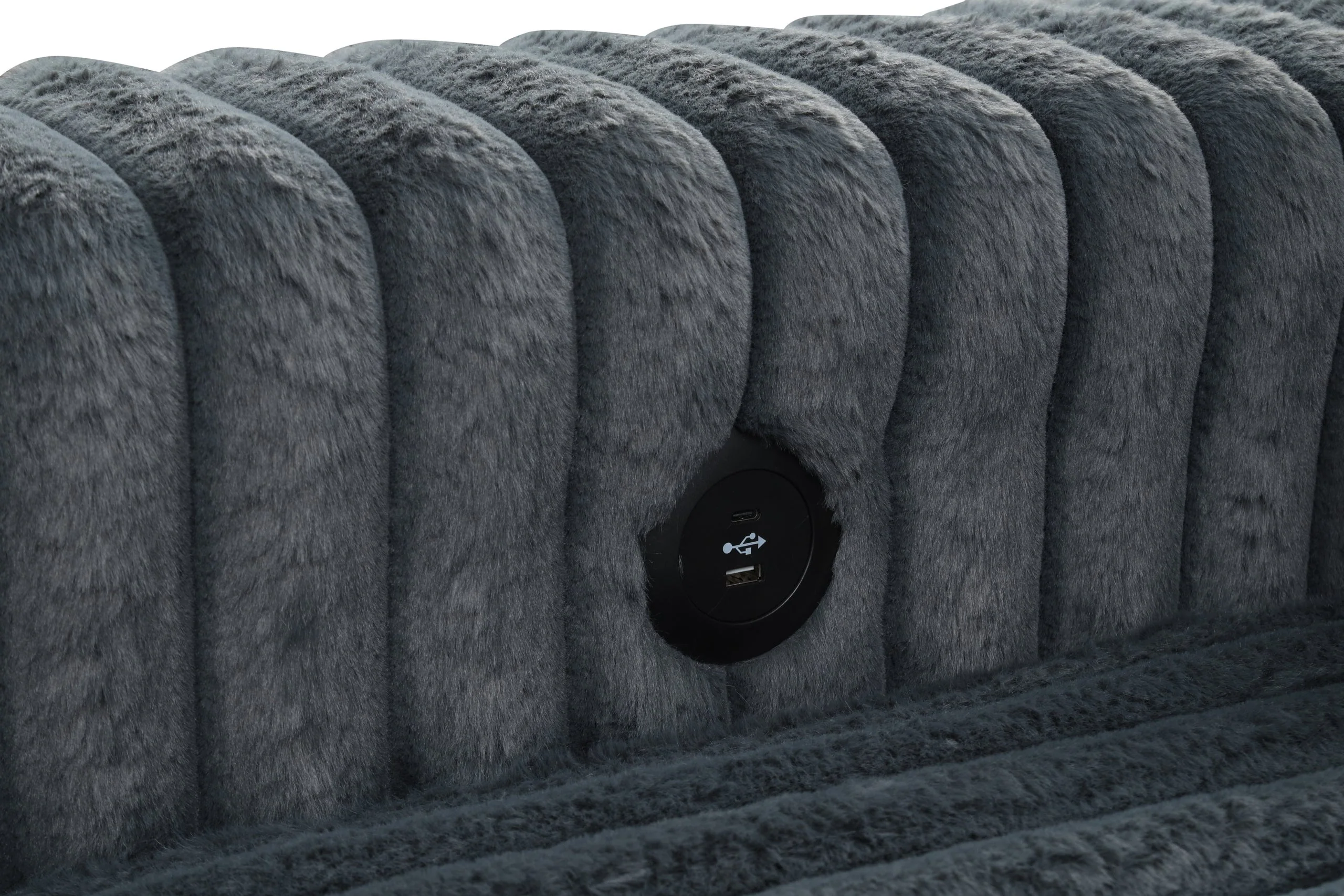 Forever Charcoal Fabric Sectional With Pull-Out Bed - Image 3
