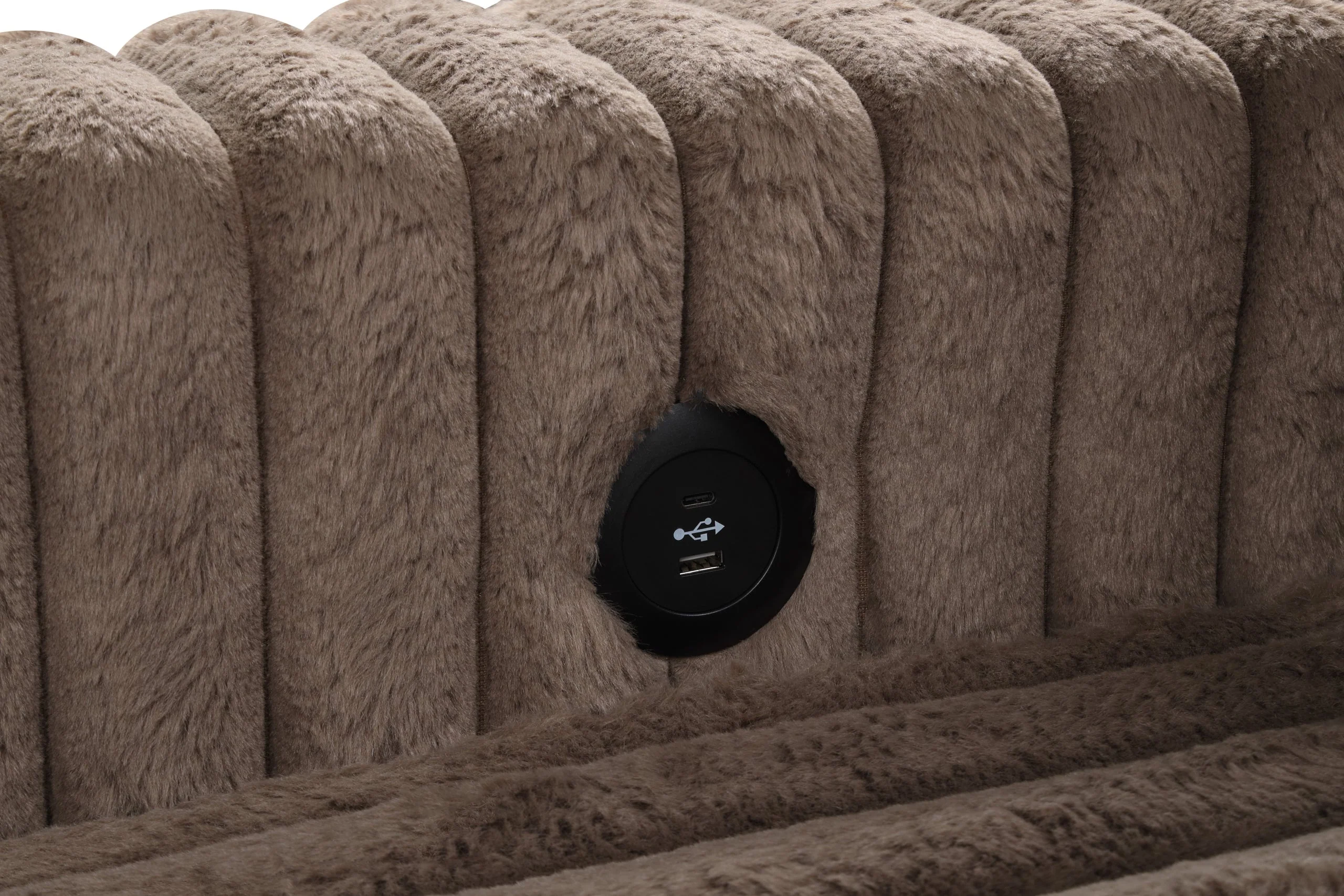 Forever Mocha Fabric Sectional With Pull-Out Bed - Image 3