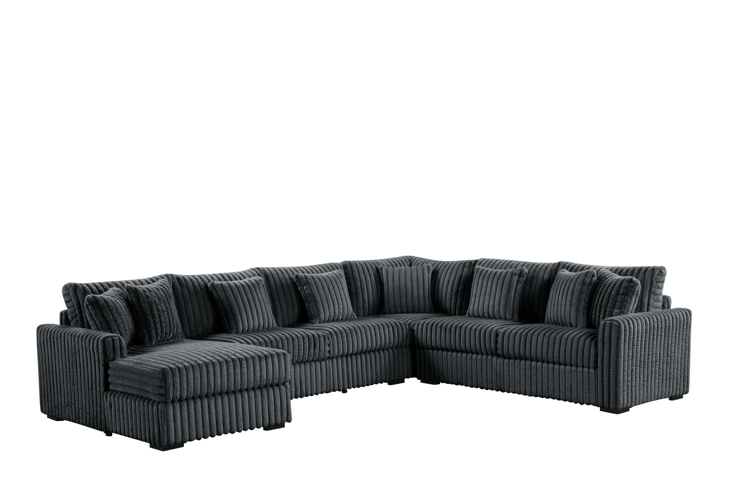 Solana Charcoal Fabric Sectional - Image 2